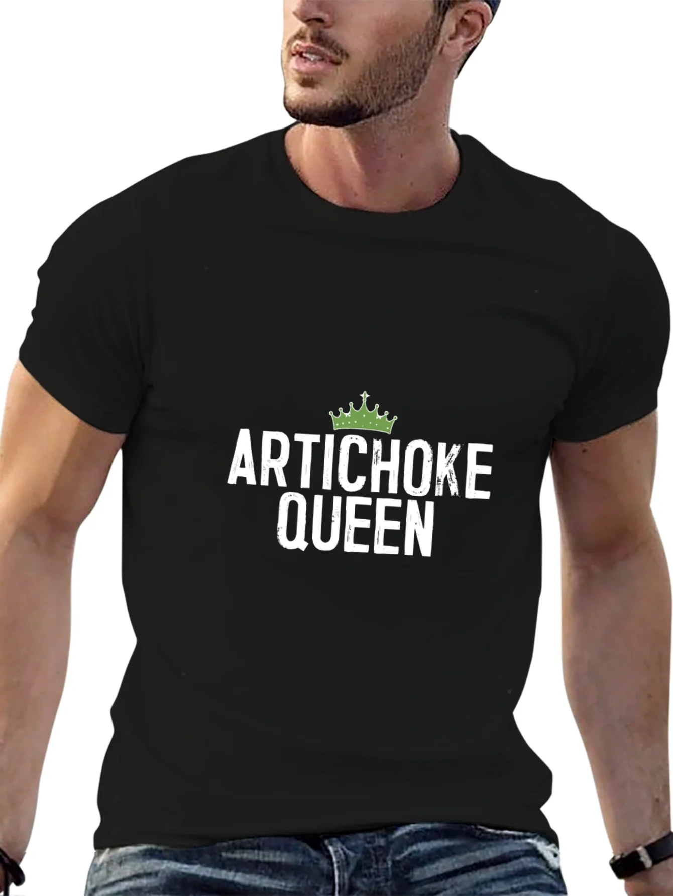 Artichoke Queen Graphic Tee - Black Cotton T-Shirt