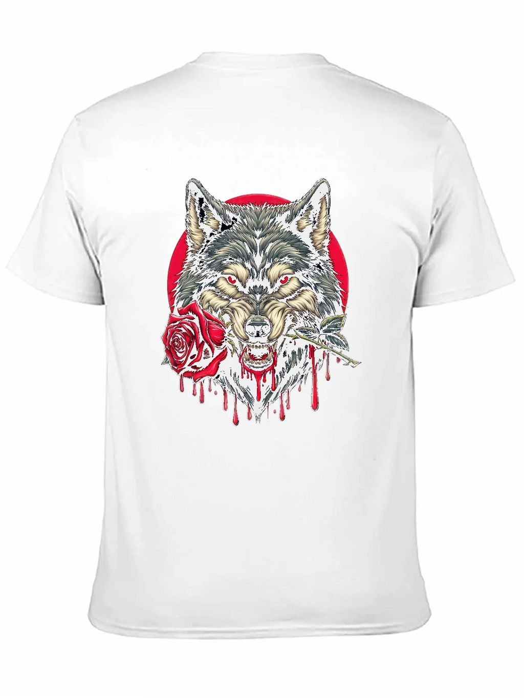 Wolf and Rose Graphic Tee - Mens Black T-Shirt