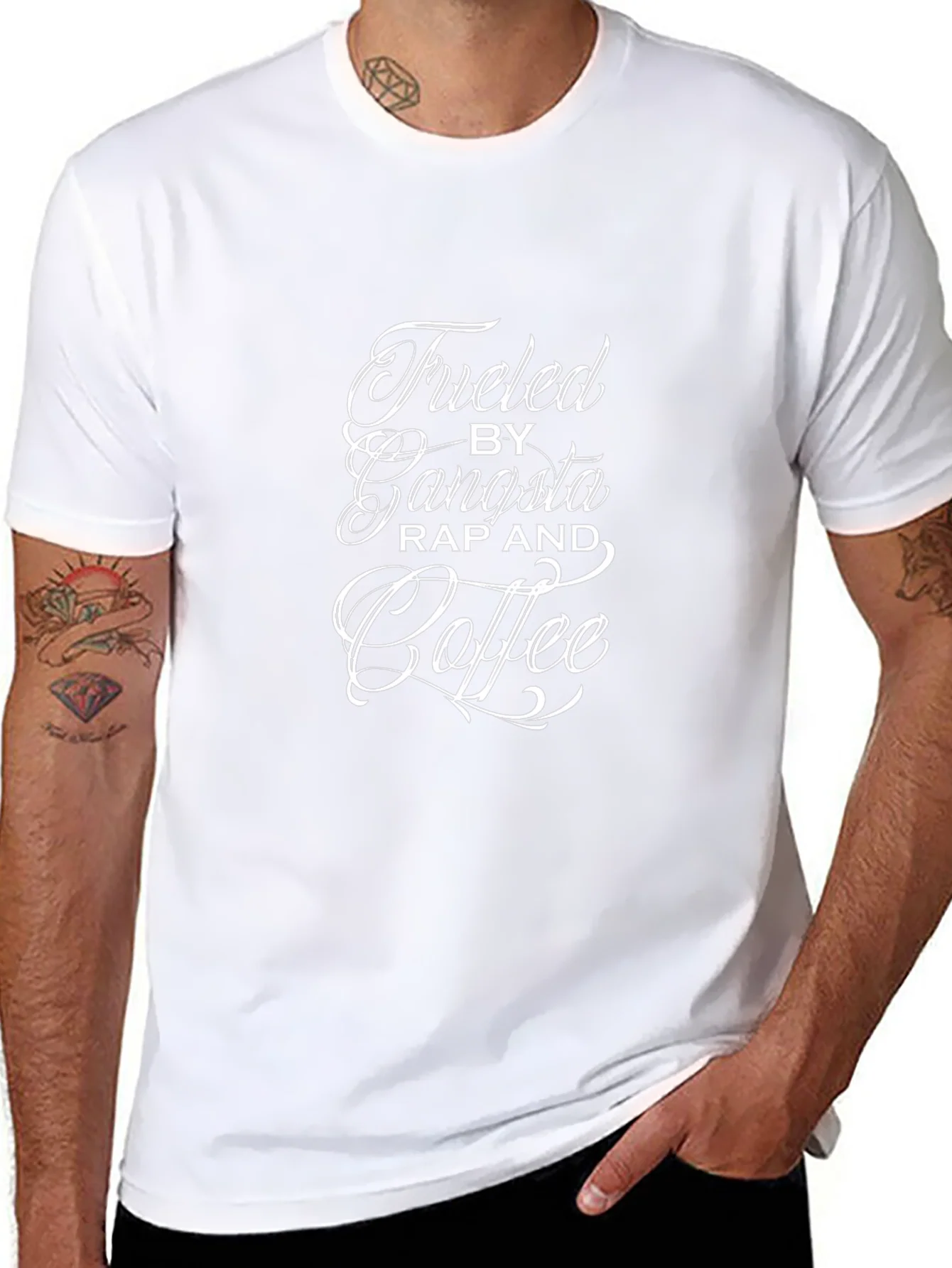 Fueled by Gangsta Rap & Coffee Black T-Shirt