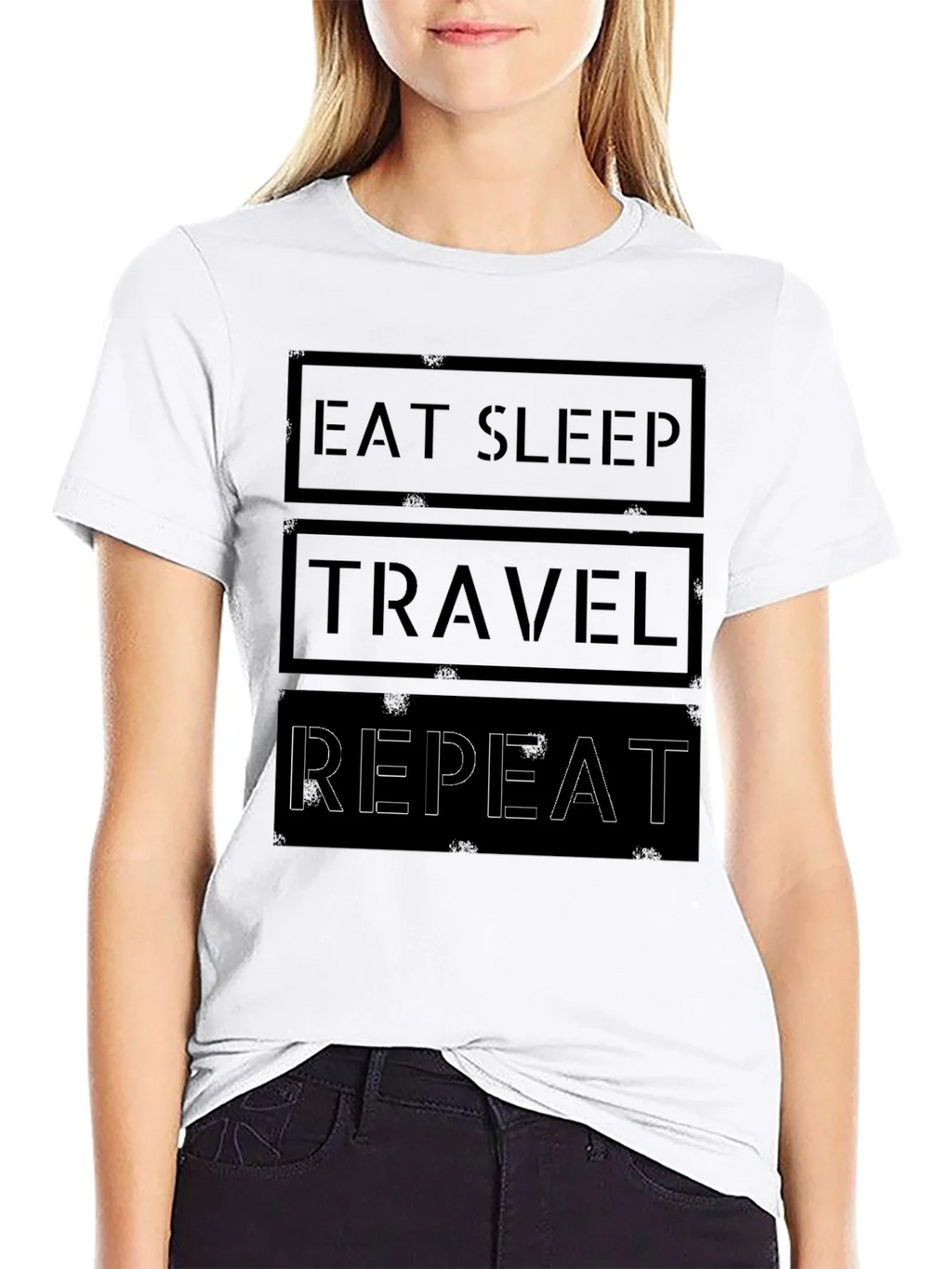 Eat Sleep Travel Repeat Graphic Tee