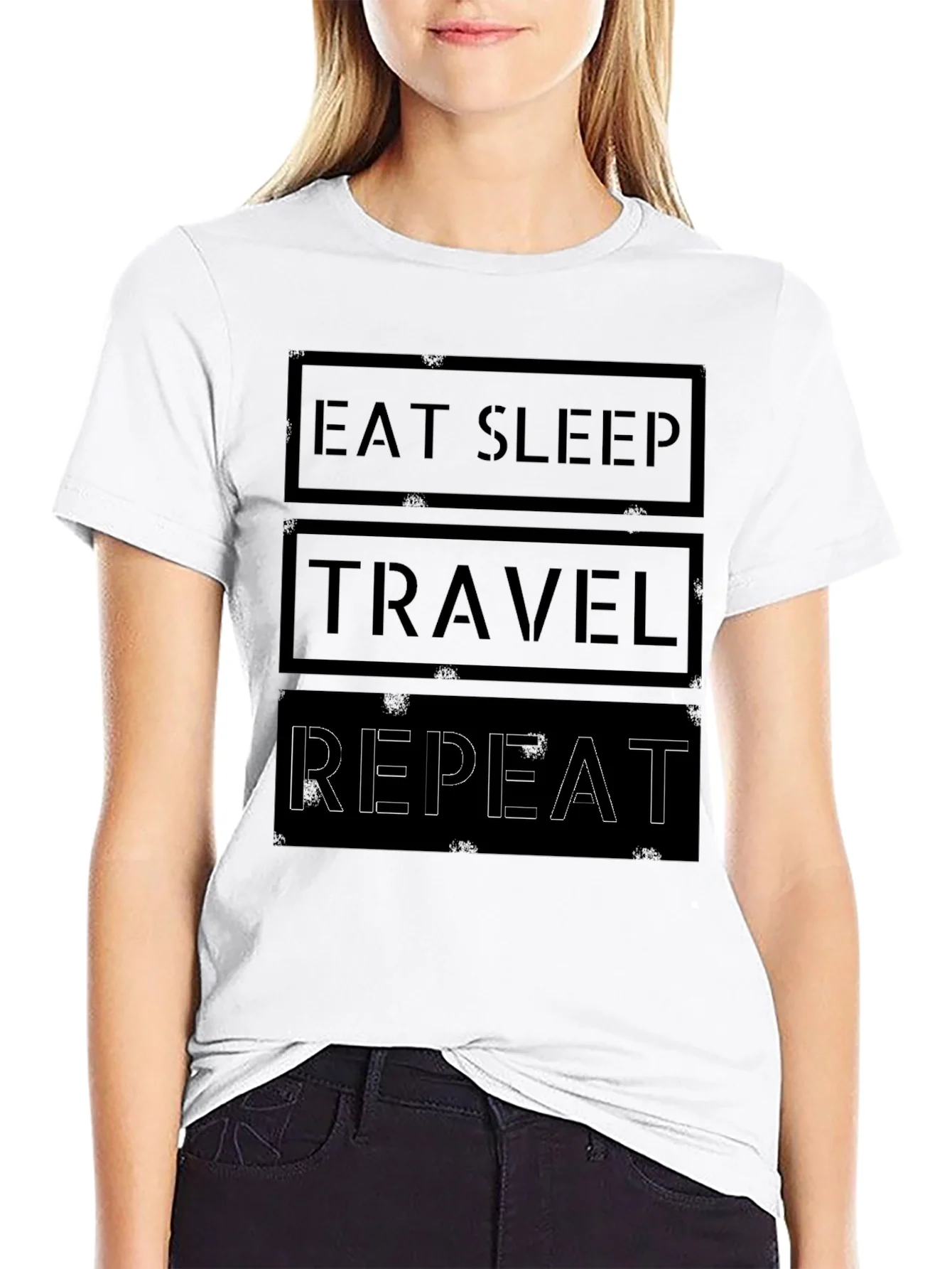 Eat Sleep Travel Repeat Graphic Tee