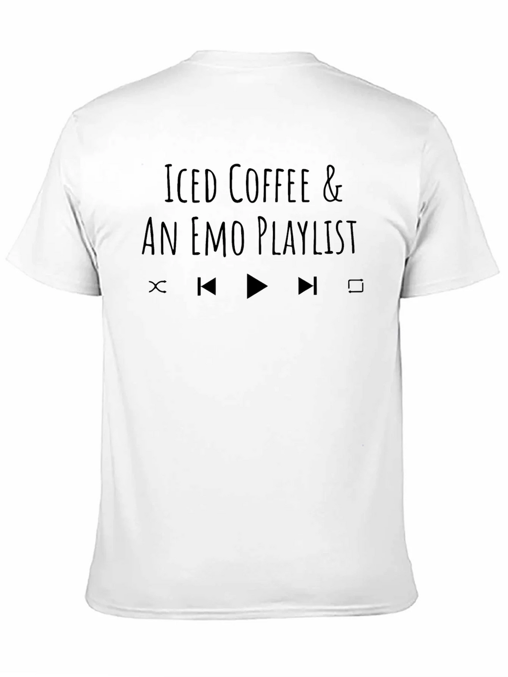Iced Coffee & Emo Playlist Black T-Shirt