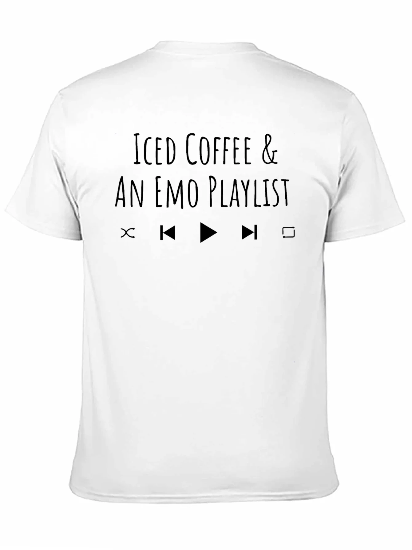 Iced Coffee & Emo Playlist Black T-Shirt