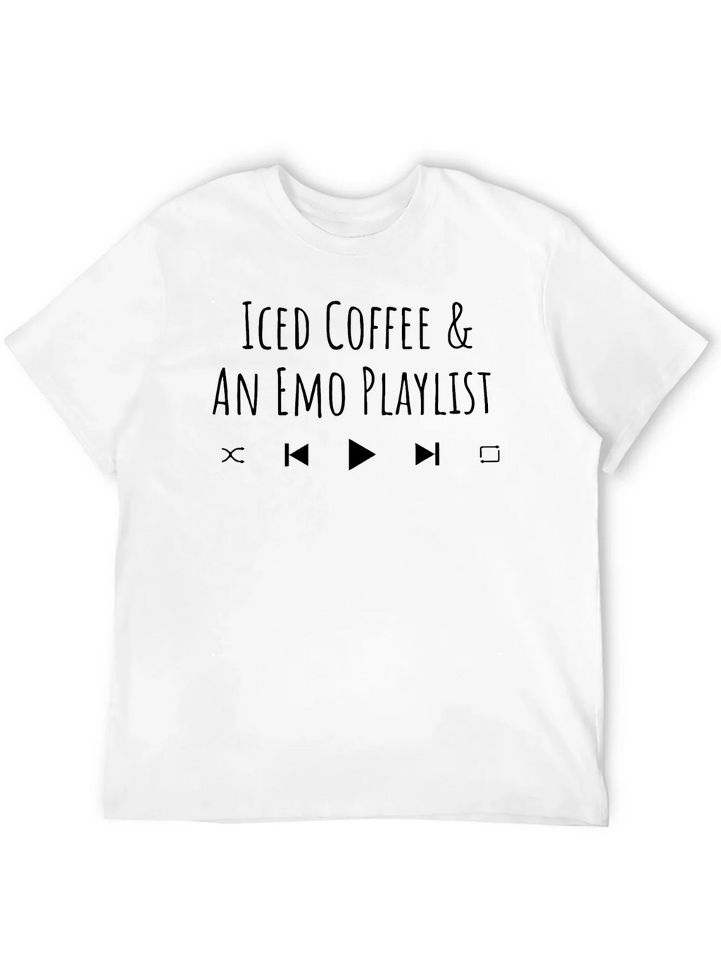 Iced Coffee & Emo Playlist Black T-Shirt