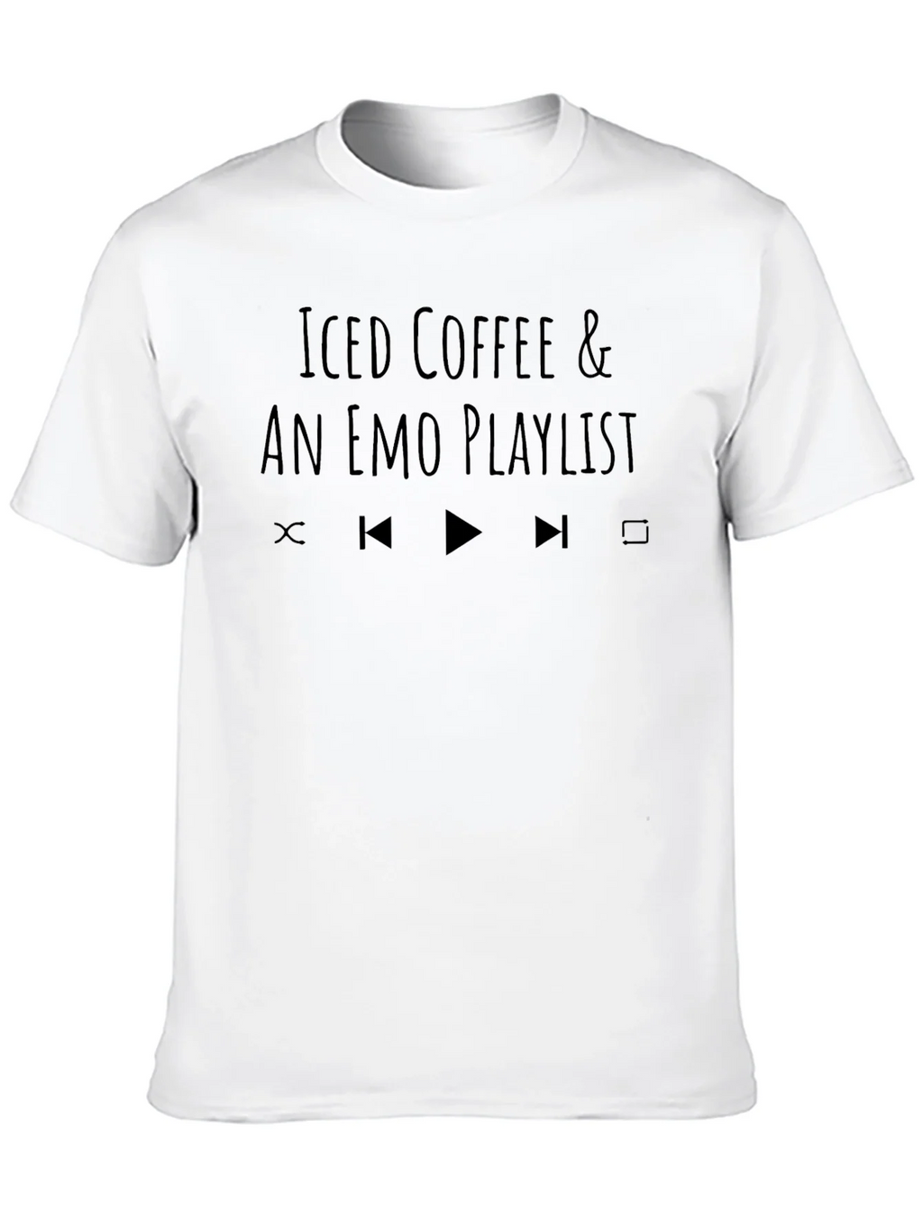 Iced Coffee & Emo Playlist Black T-Shirt