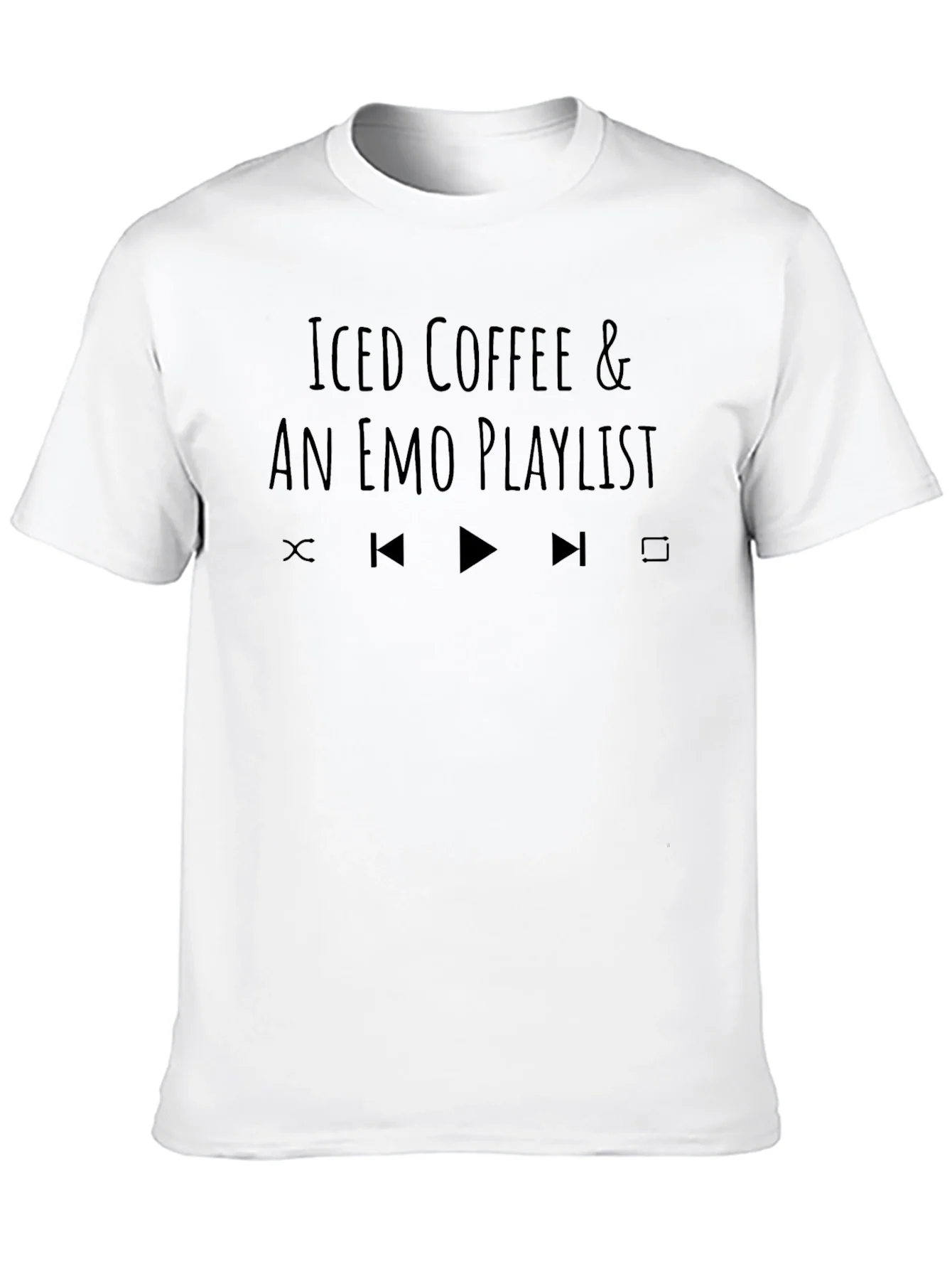Iced Coffee & Emo Playlist Black T-Shirt
