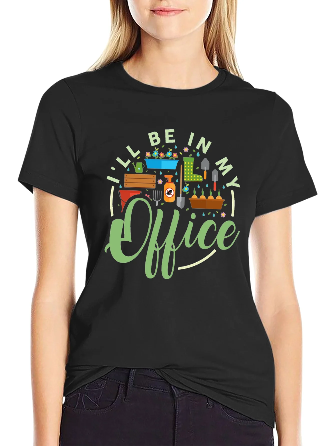 Gardeners In My Office Black T-Shirt