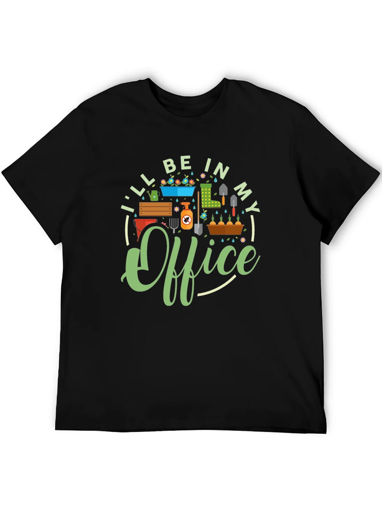 Gardeners In My Office Black T-Shirt