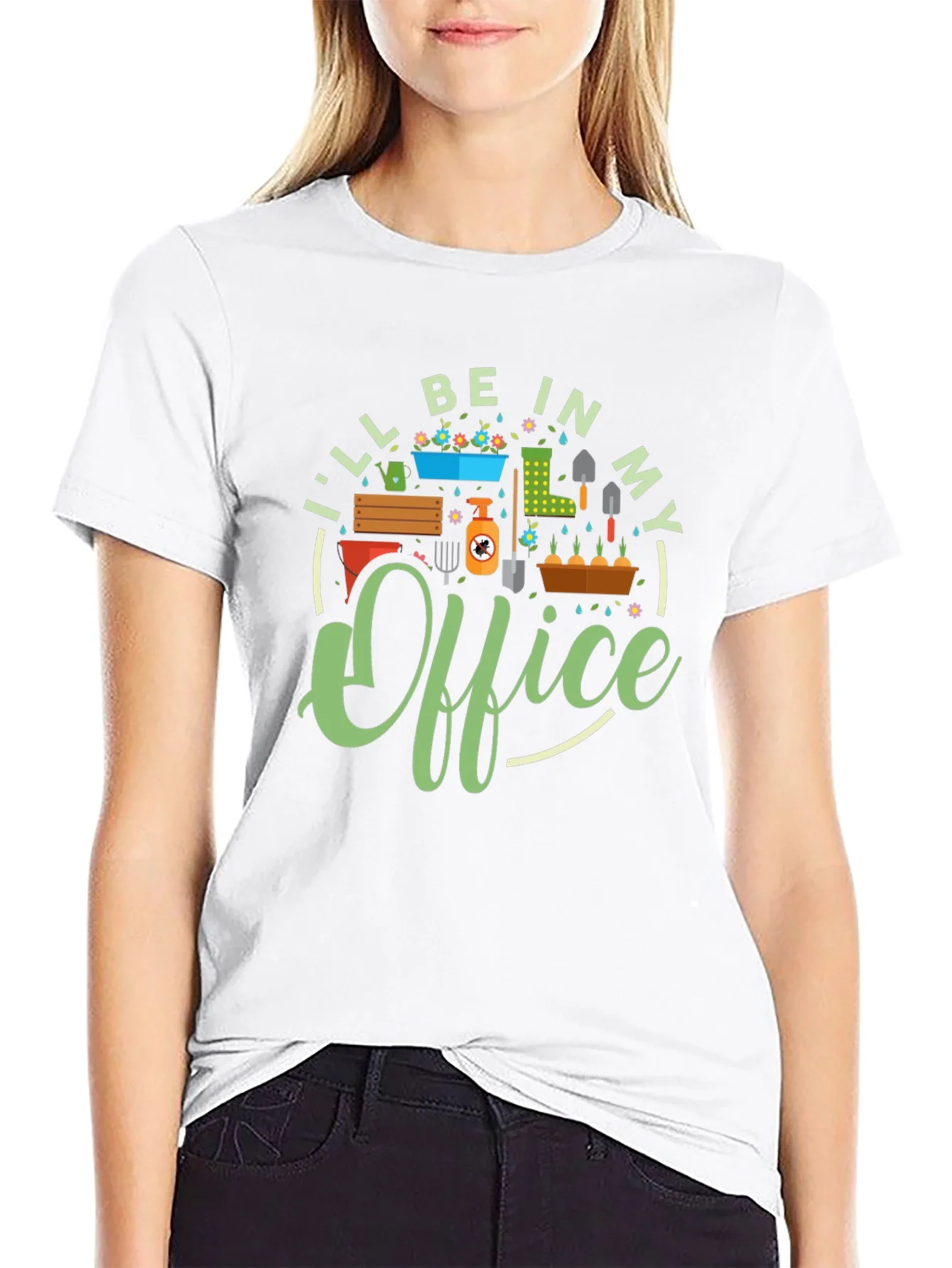 Gardeners In My Office Black T-Shirt