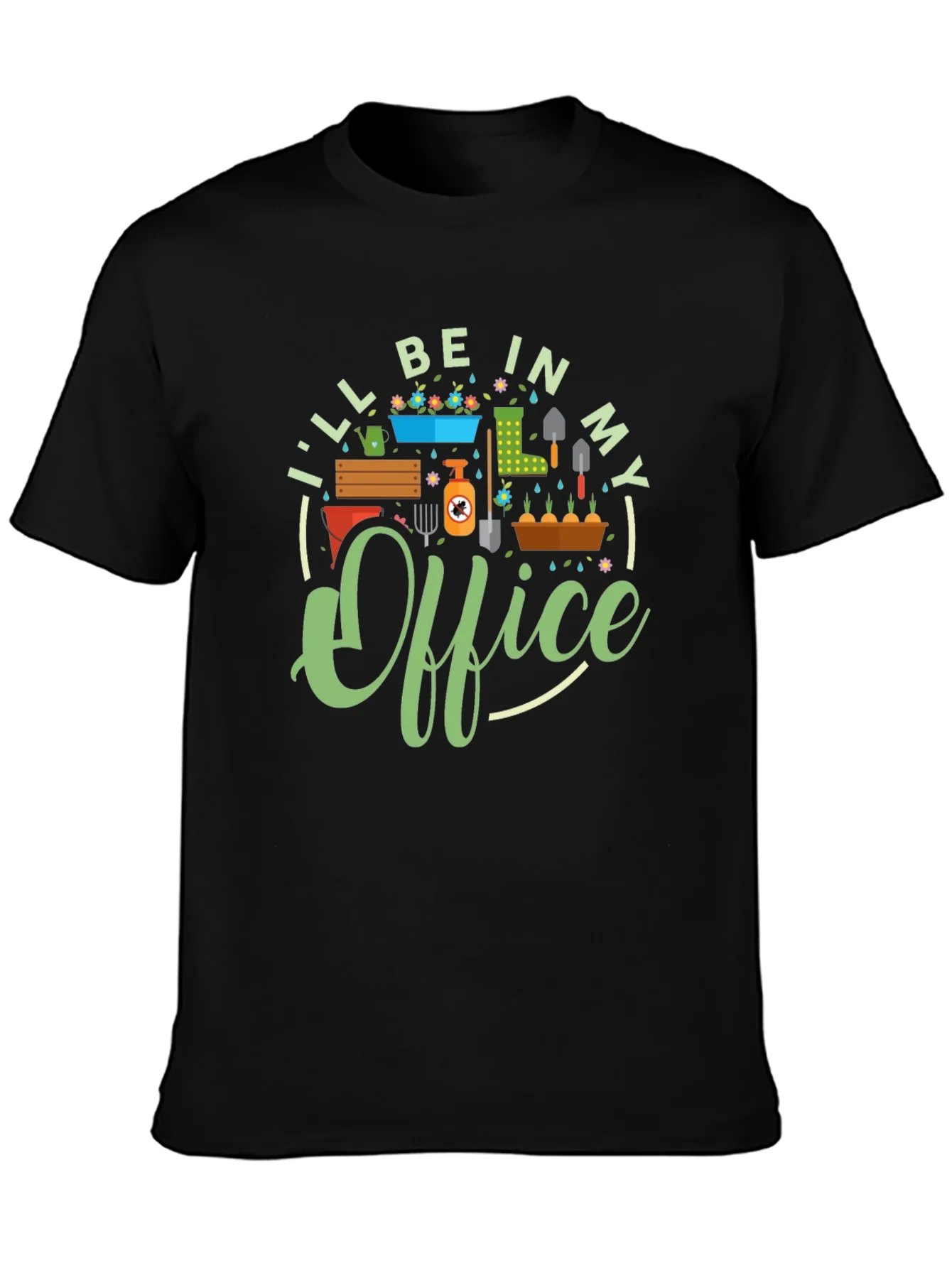 Gardeners In My Office Black T-Shirt
