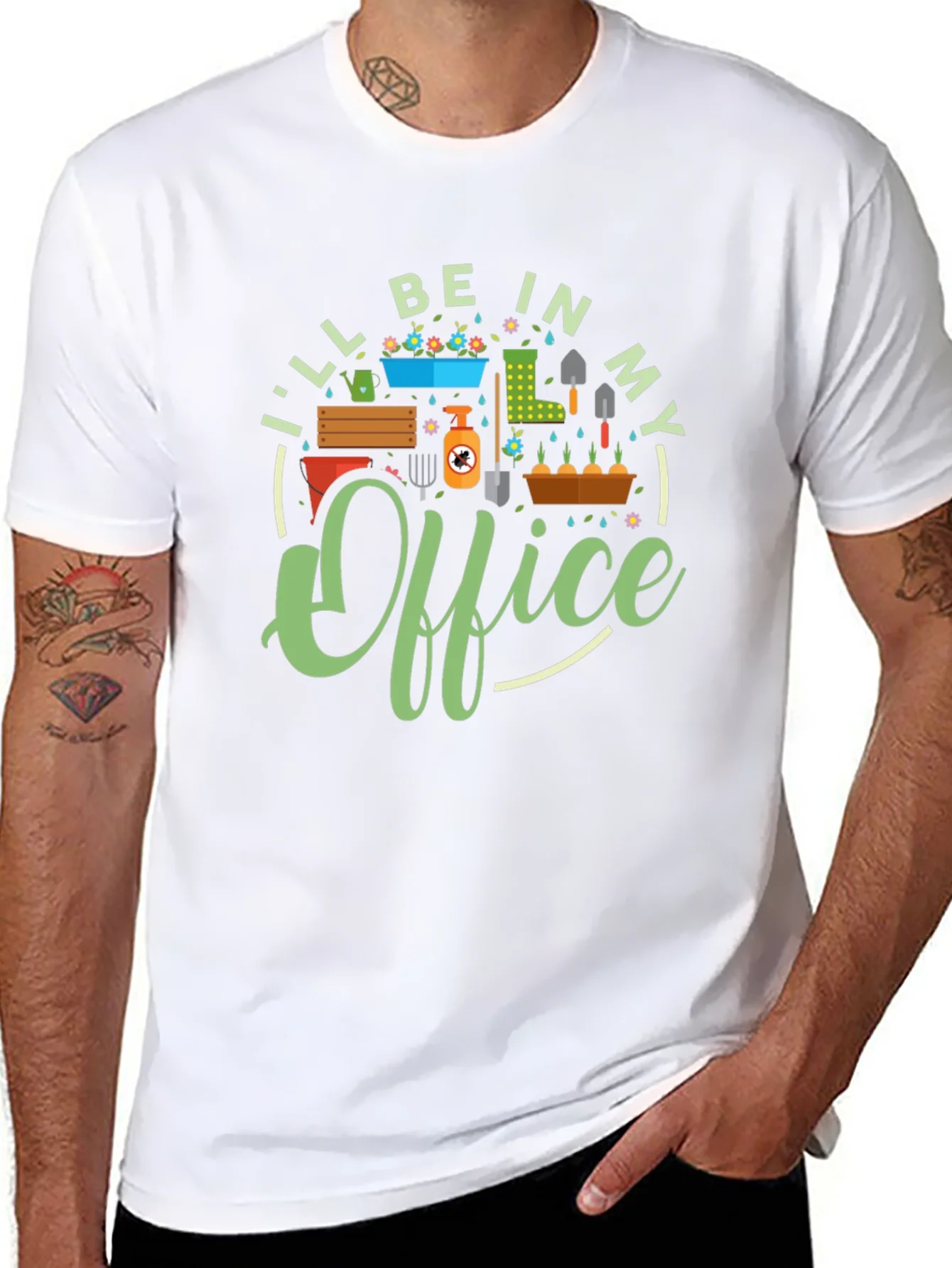 Gardeners In My Office Black T-Shirt