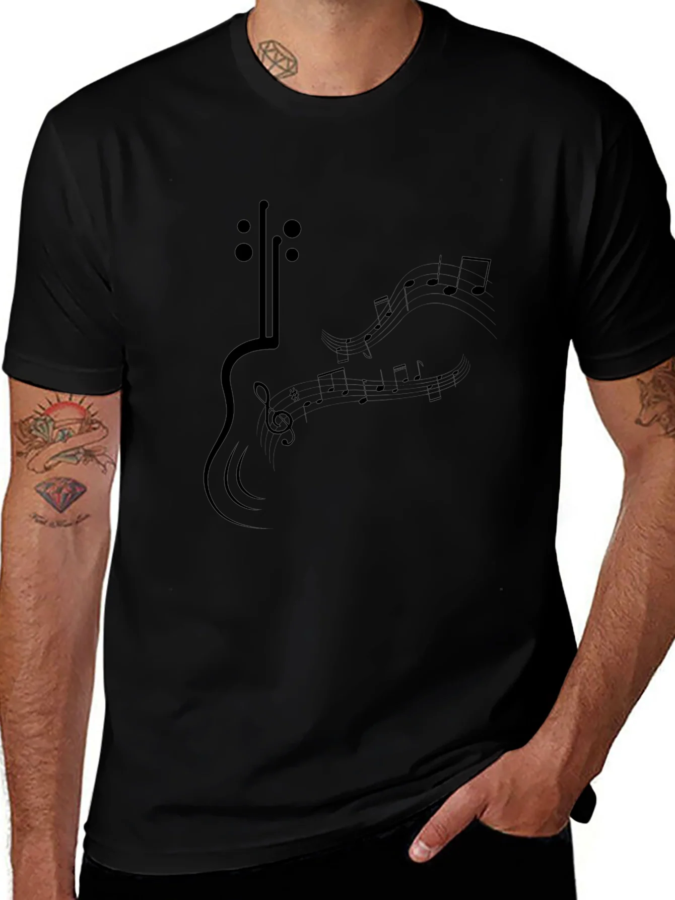 Musical Guitar Graphic T-Shirt