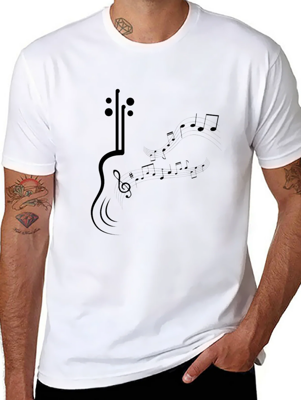 Musical Guitar Graphic T-Shirt