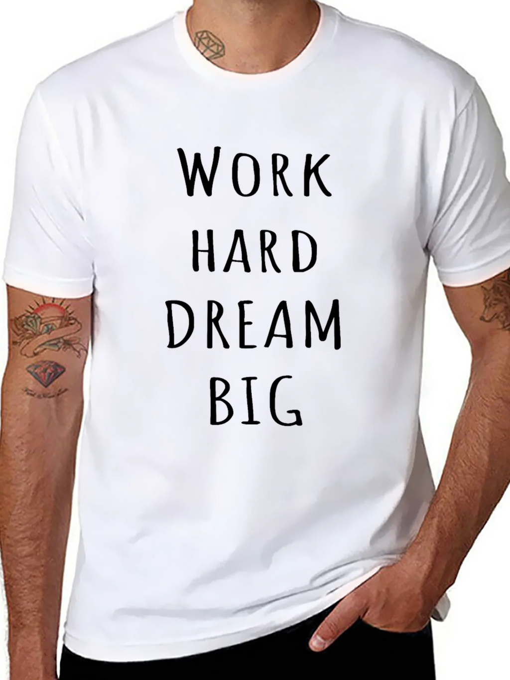 Motivational Work Hard Dream Big Black T-Shirt