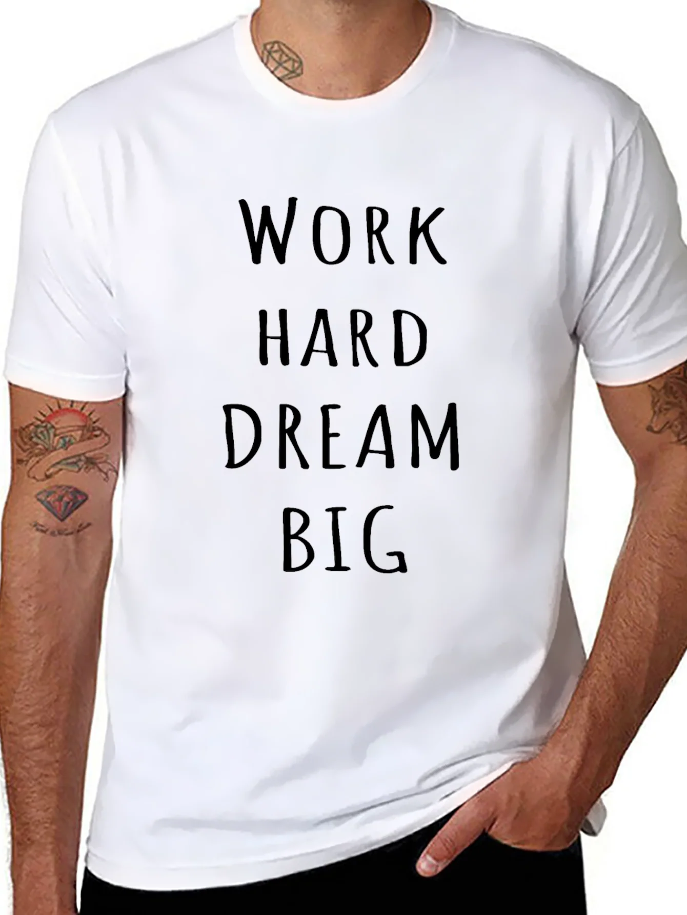 Motivational Work Hard Dream Big Black T-Shirt