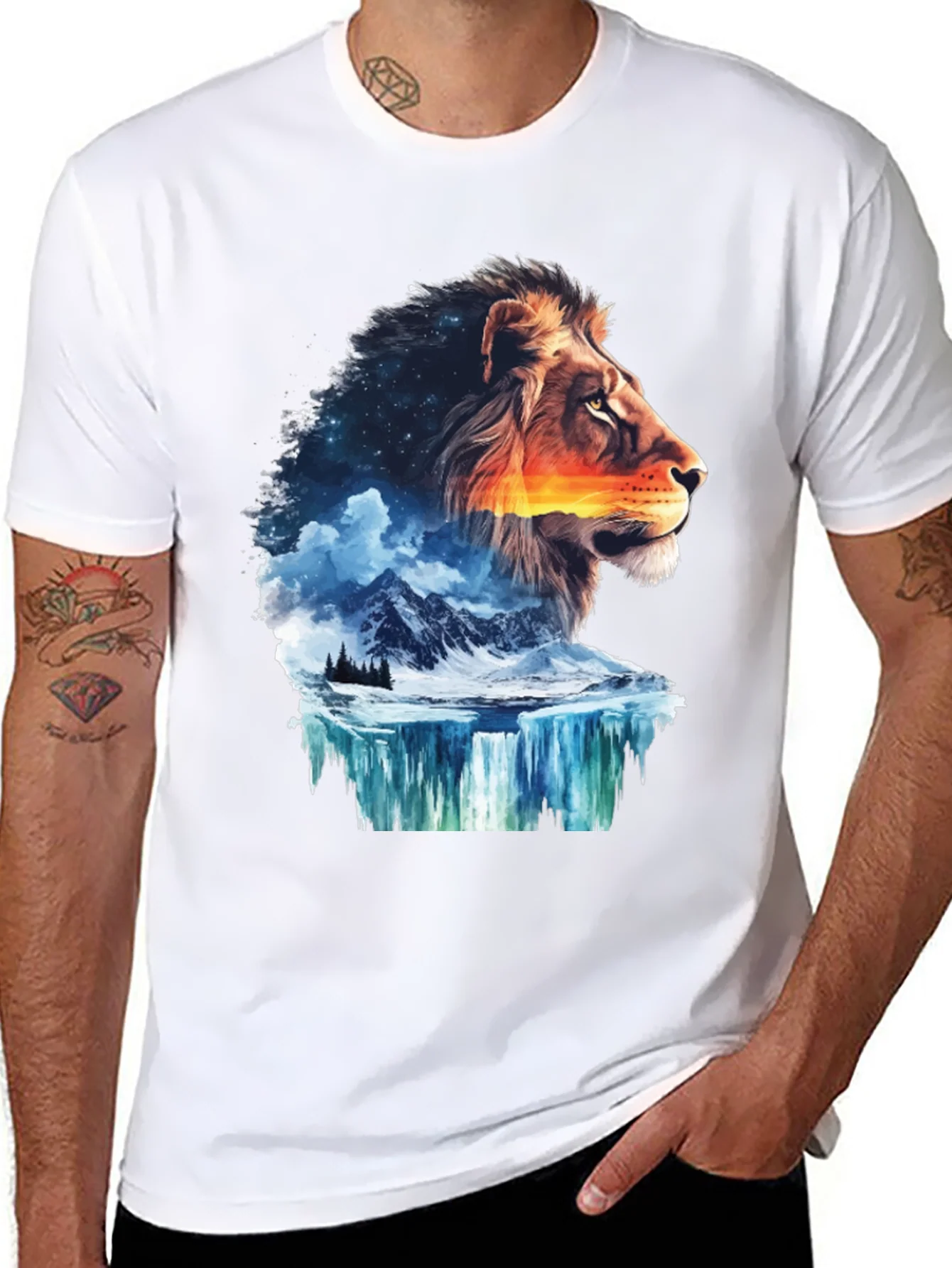 Lion Nature T-Shirt - Mens Graphic Tee