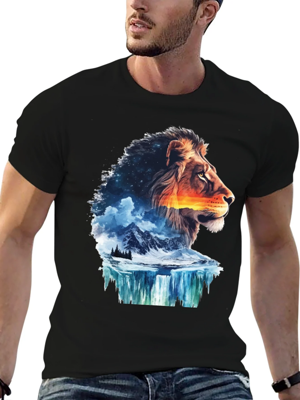 Lion Nature T-Shirt - Mens Graphic Tee