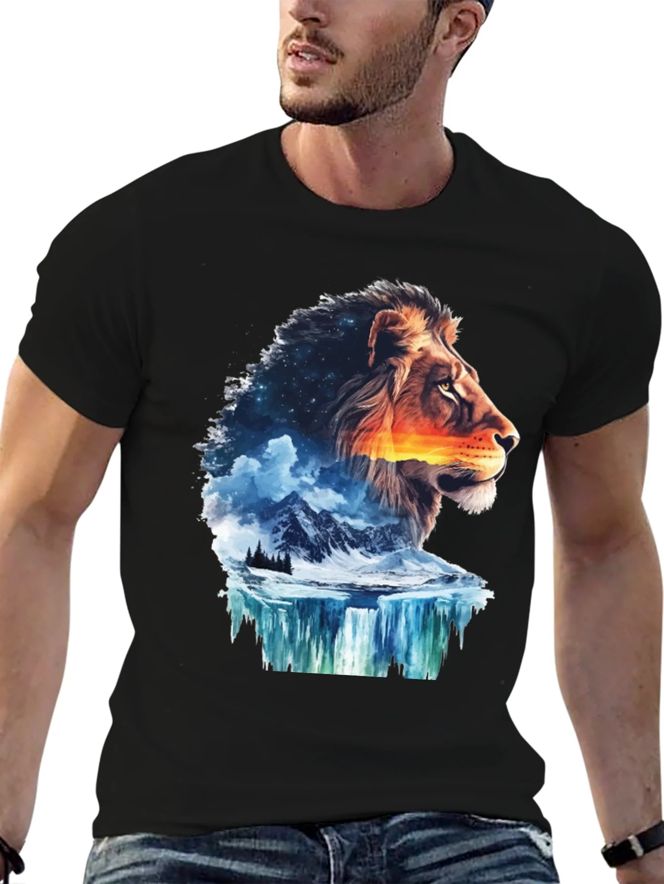 Lion Nature T-Shirt - Mens Graphic Tee
