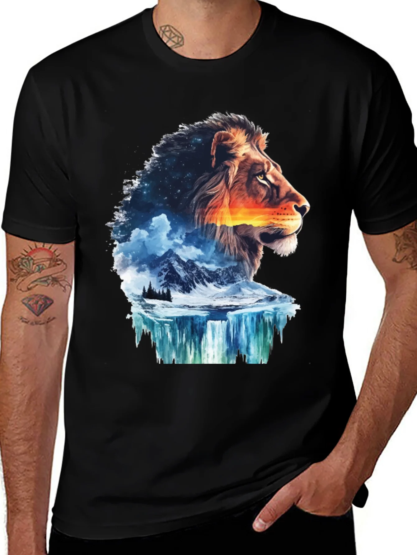 Lion Nature T-Shirt - Mens Graphic Tee