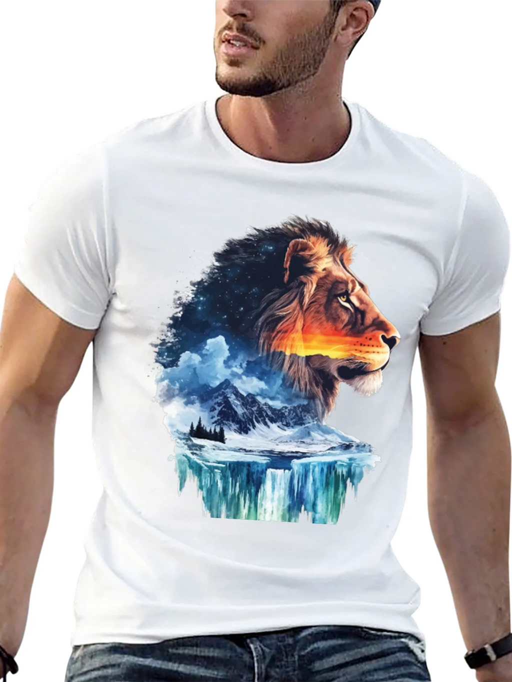 Lion Nature T-Shirt - Mens Graphic Tee