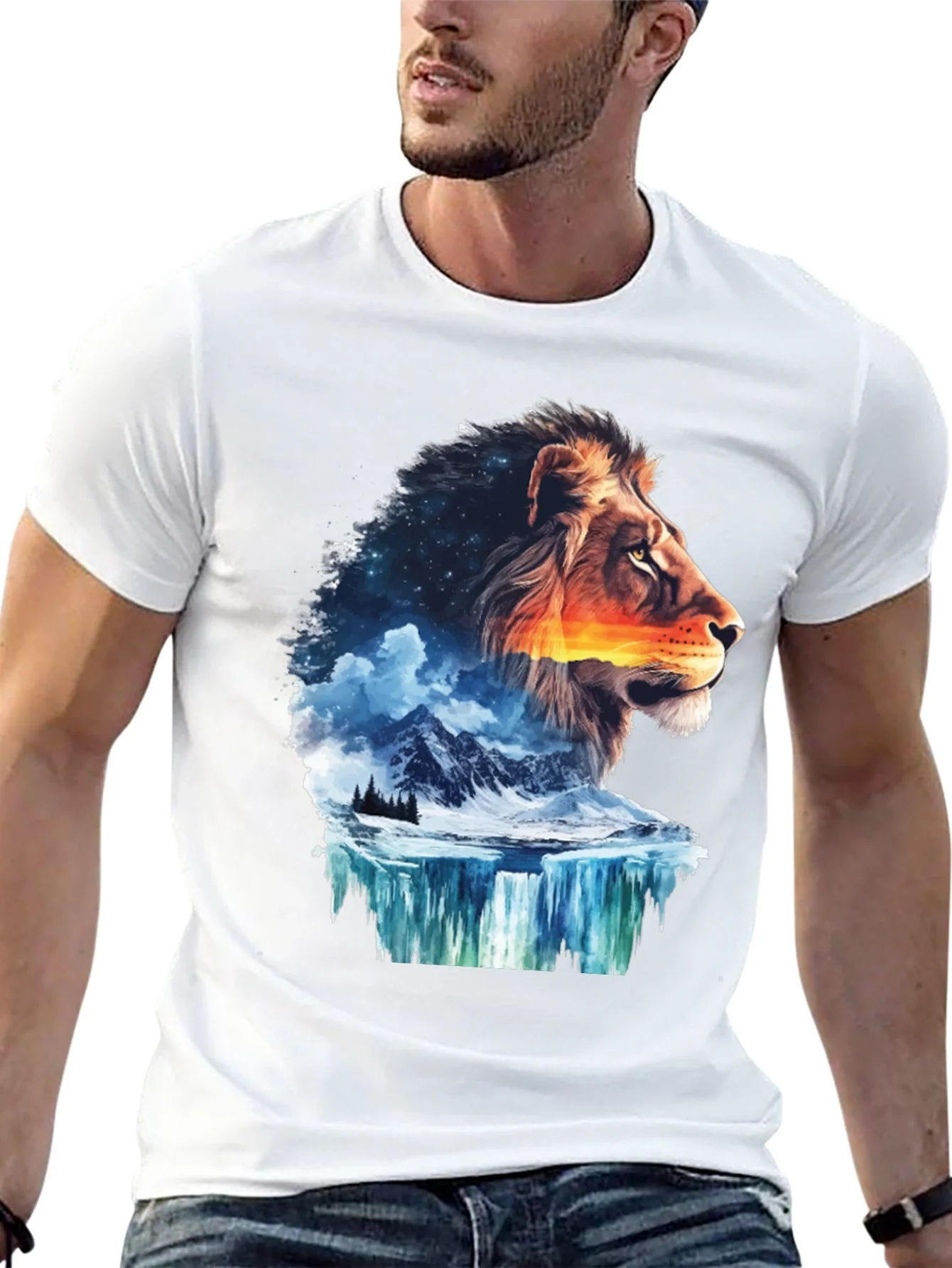Lion Nature T-Shirt - Mens Graphic Tee