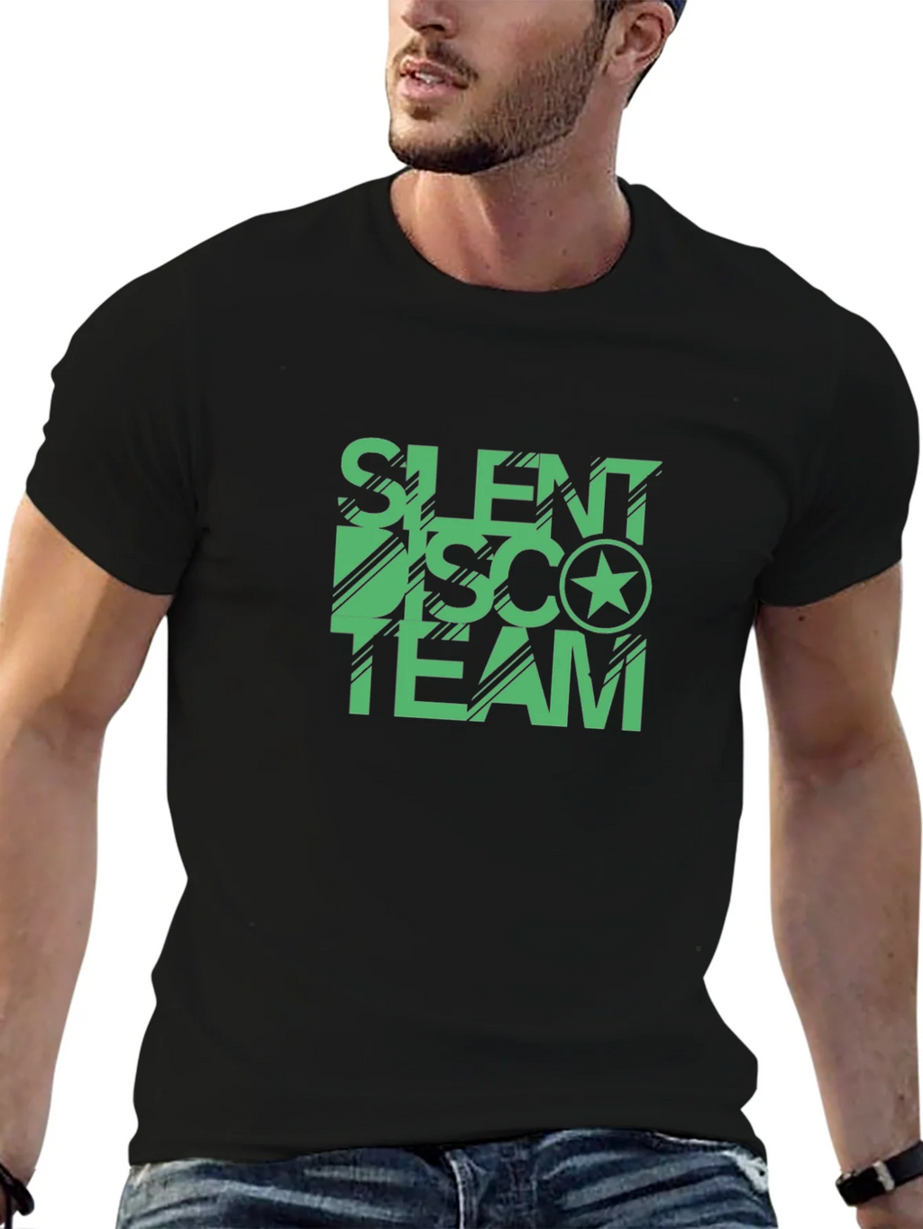 Silent Disco Team Graphic Tee - Black Cotton