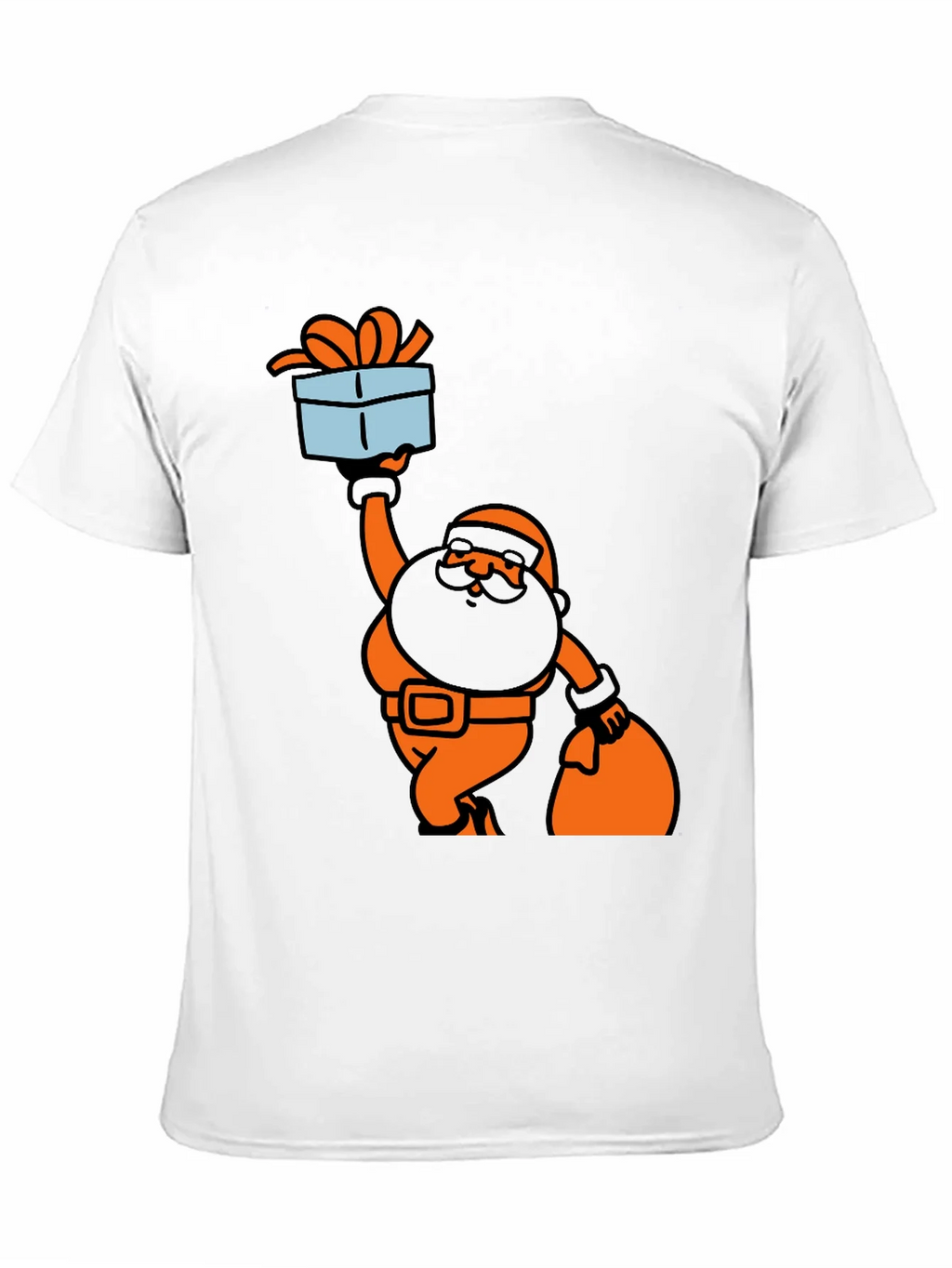 Santa Gift T-Shirt Black Cotton Holiday