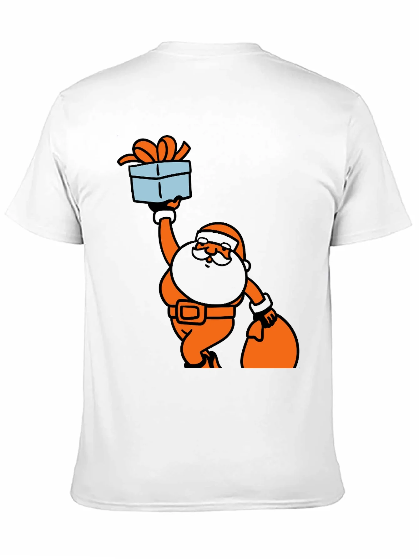Santa Gift T-Shirt Black Cotton Holiday