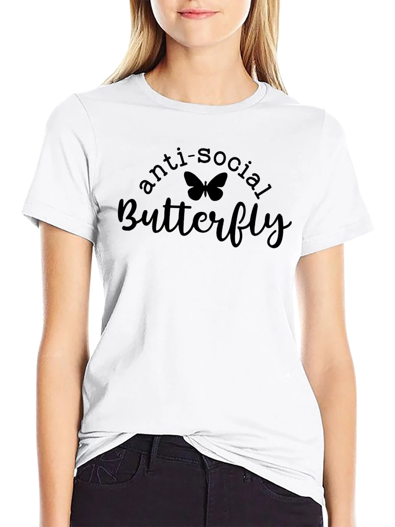 Anti-Social Butterfly Black T-Shirt