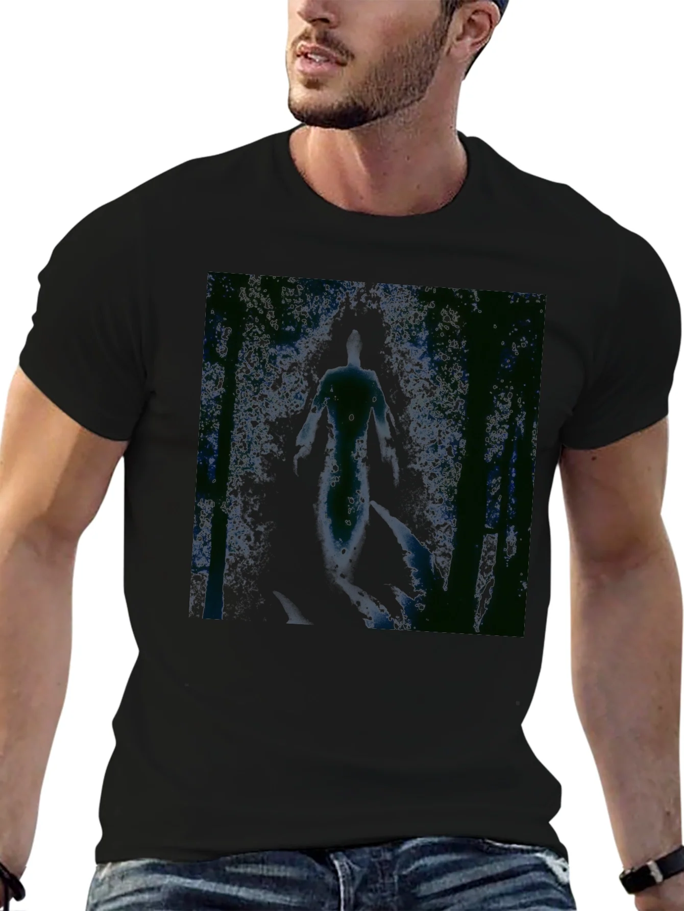 Abstract Forest Graphic Black T-Shirt