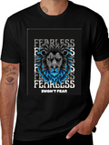 Fearless Lion Graphic Black T-Shirt - I Wont Fear