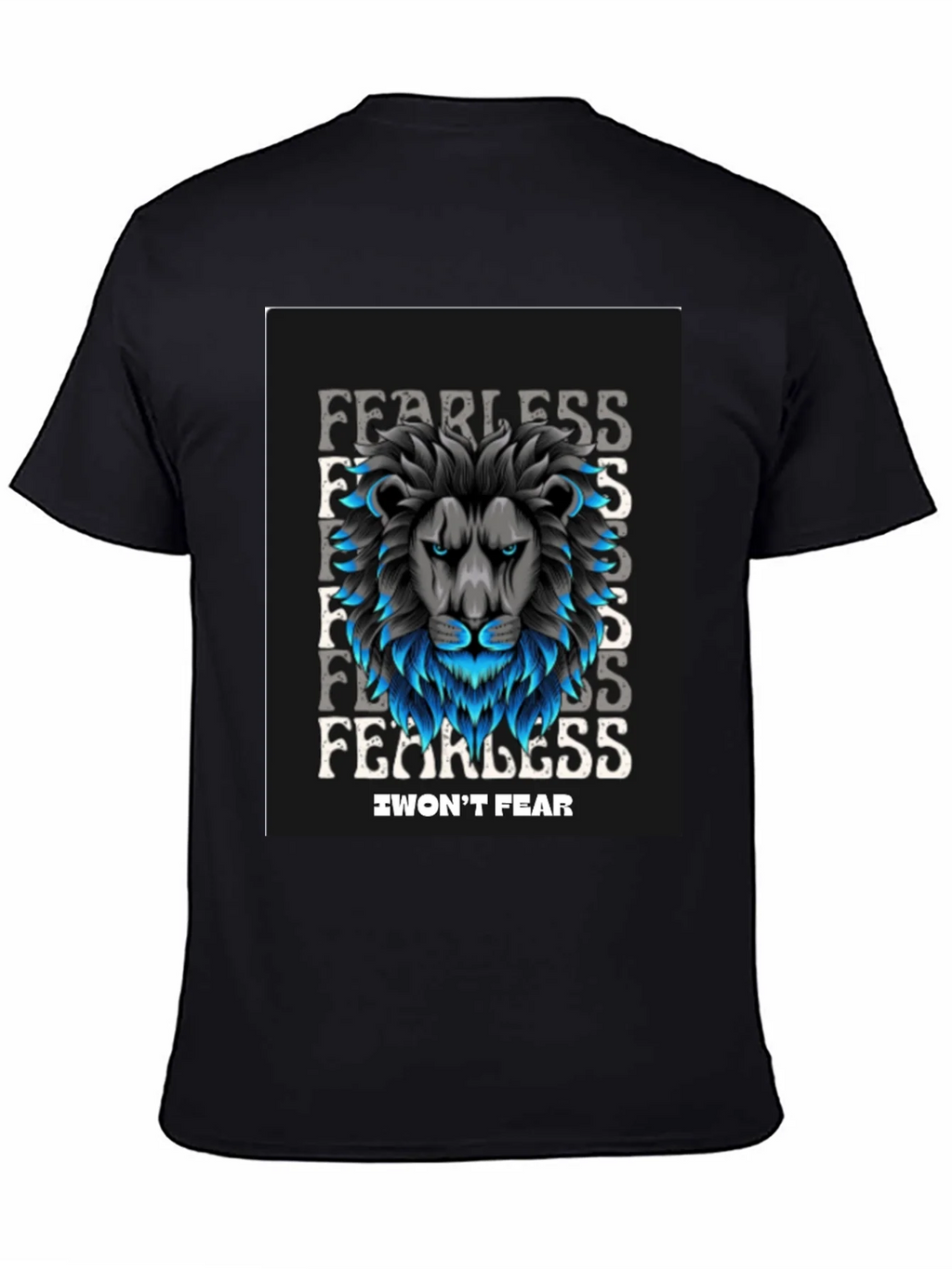 Fearless Lion Graphic Black T-Shirt - I Wont Fear