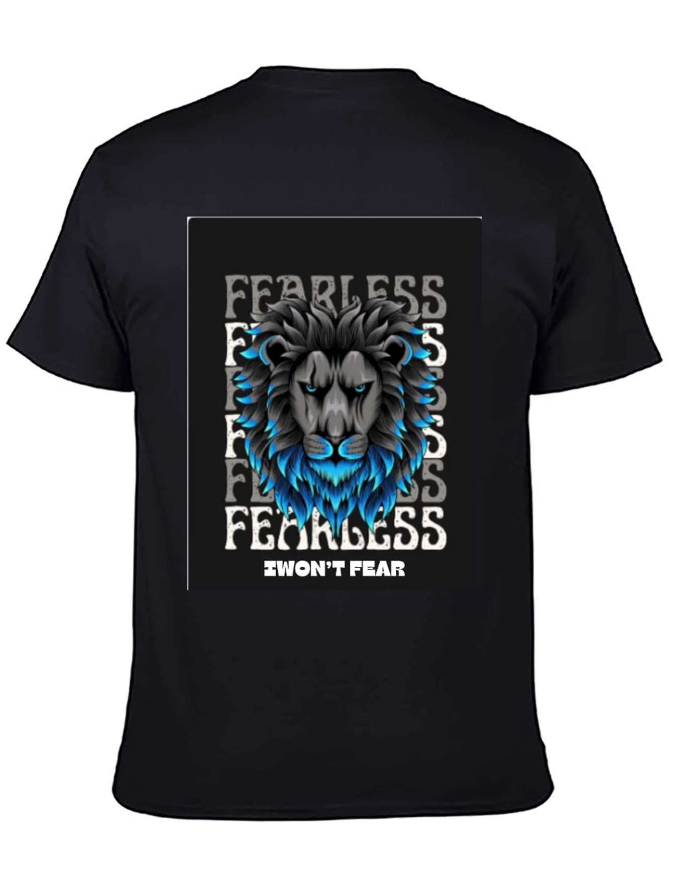 Fearless Lion Graphic Black T-Shirt - I Wont Fear