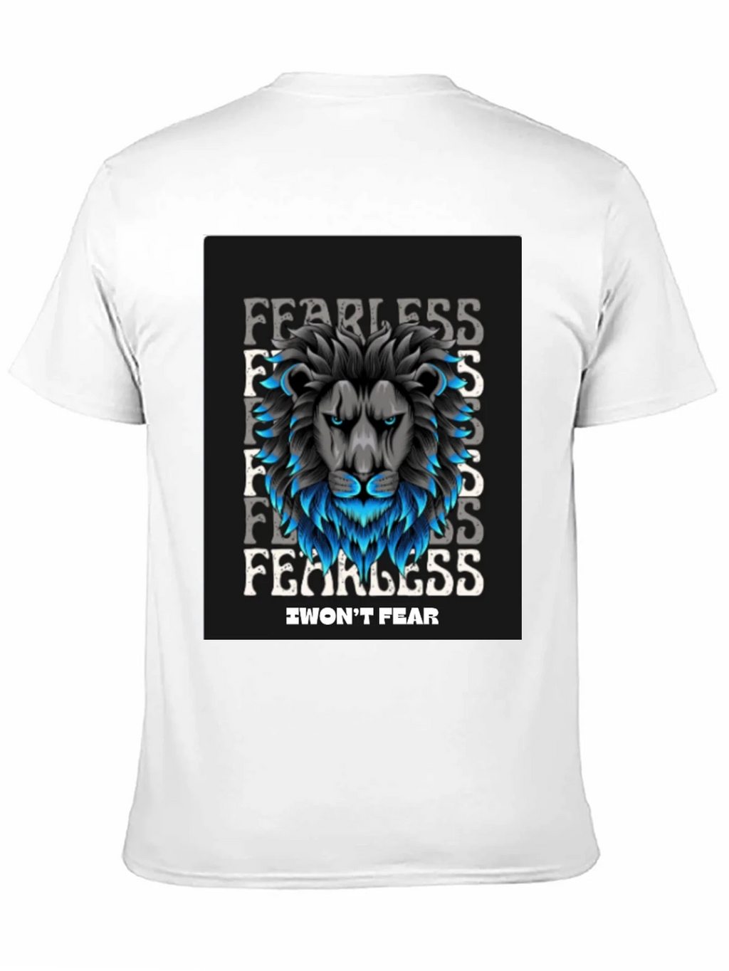 Fearless Lion Graphic Black T-Shirt - I Wont Fear