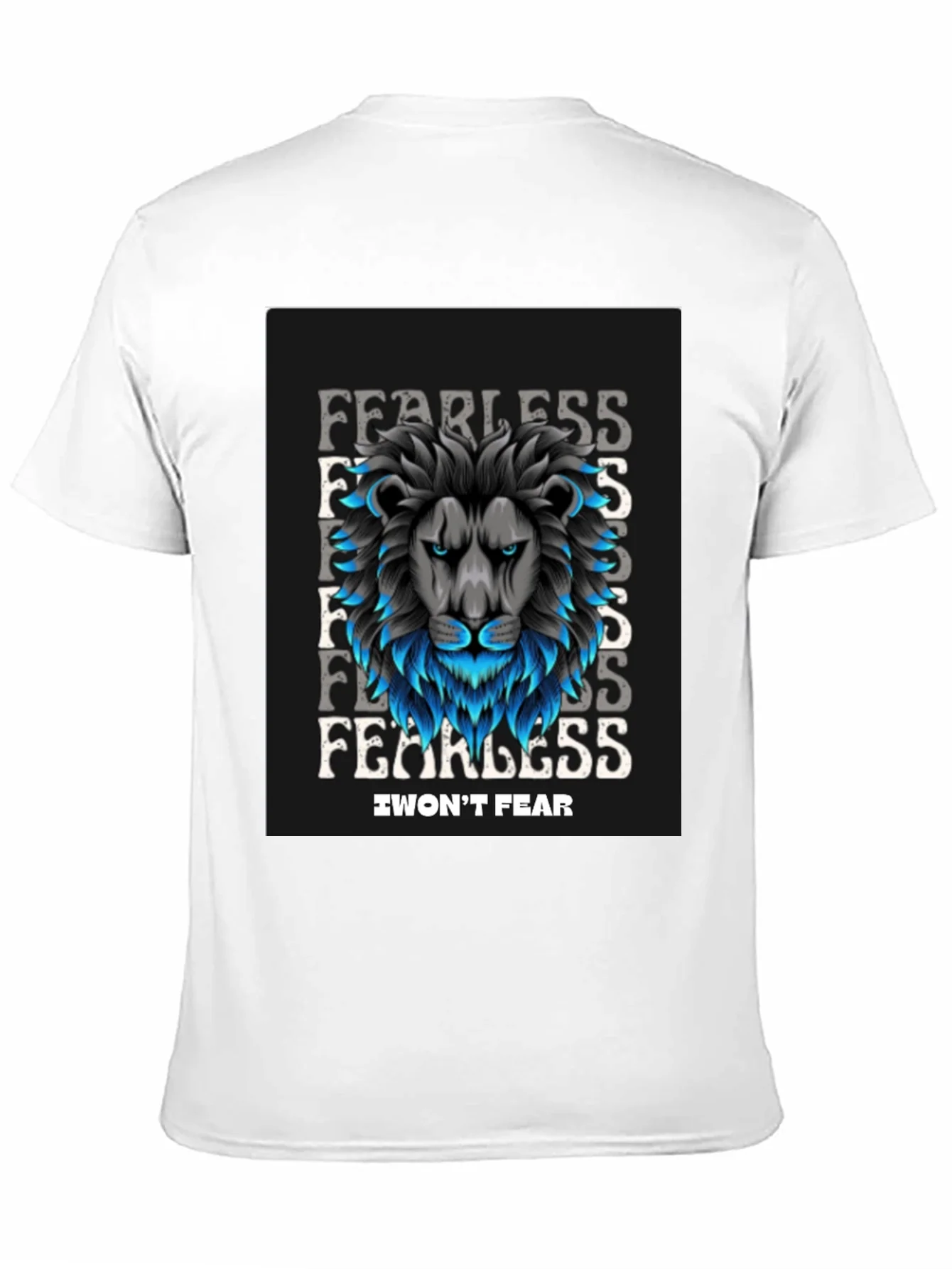 Fearless Lion Graphic Black T-Shirt - I Wont Fear