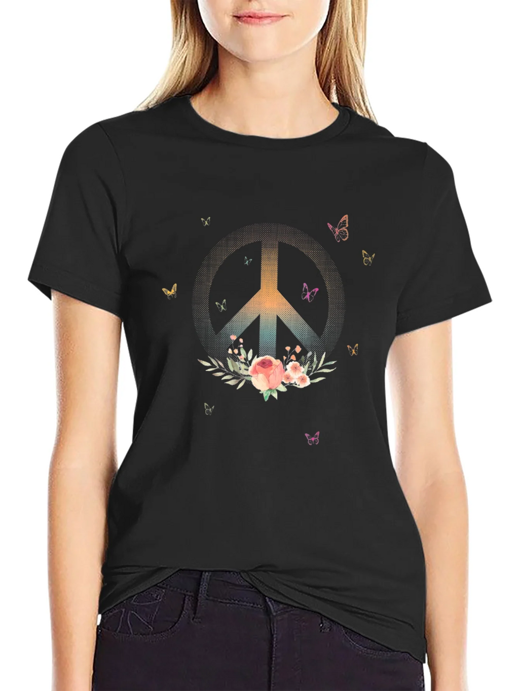 Peace & Flowers Graphic T-Shirt