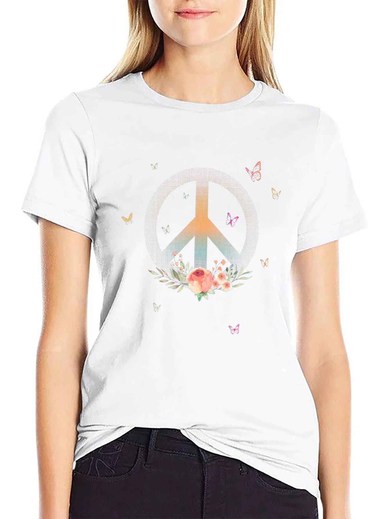 Peace & Flowers Graphic T-Shirt