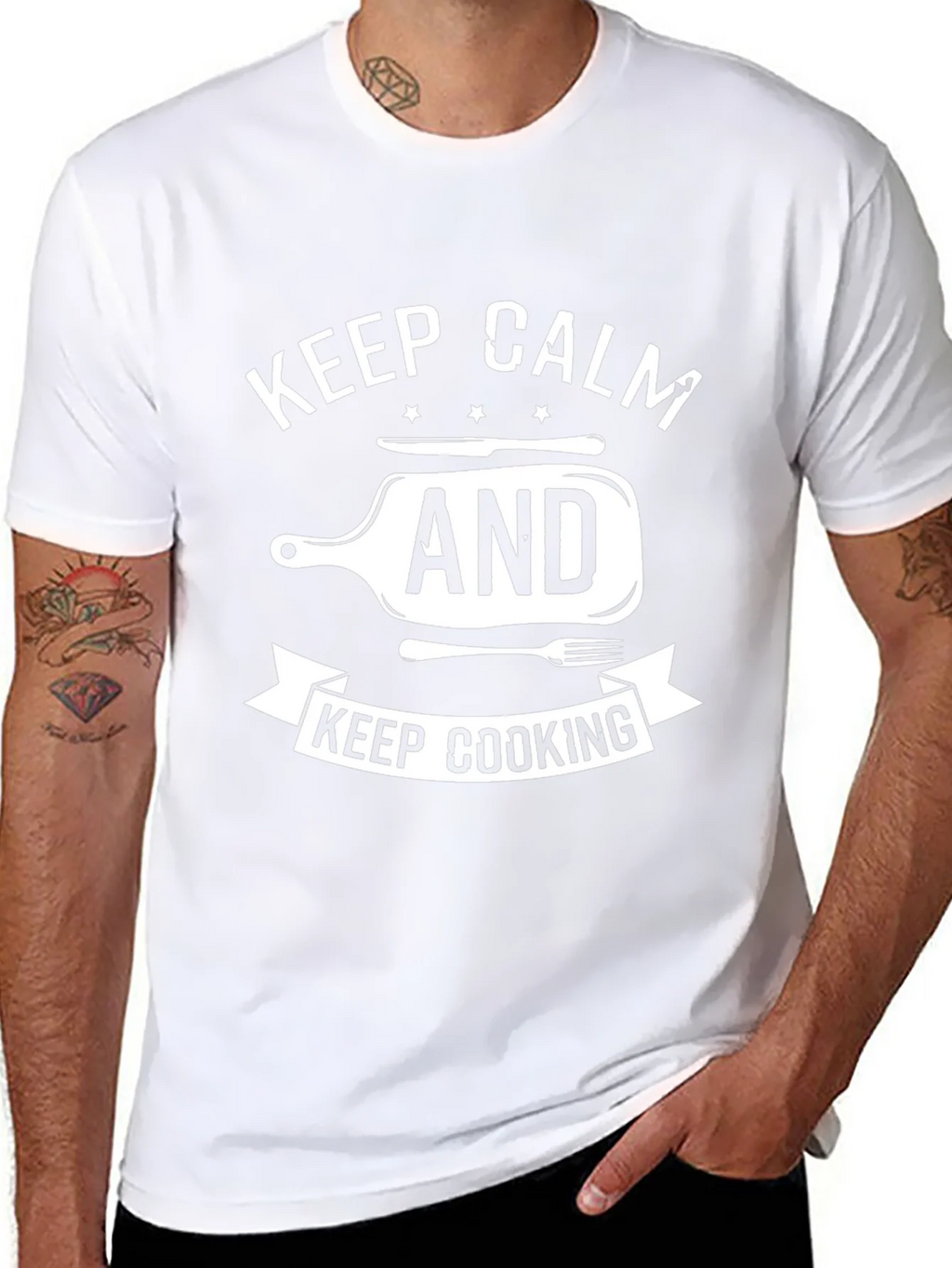 Keep Calm and Keep Cooking T-Shirt - Black