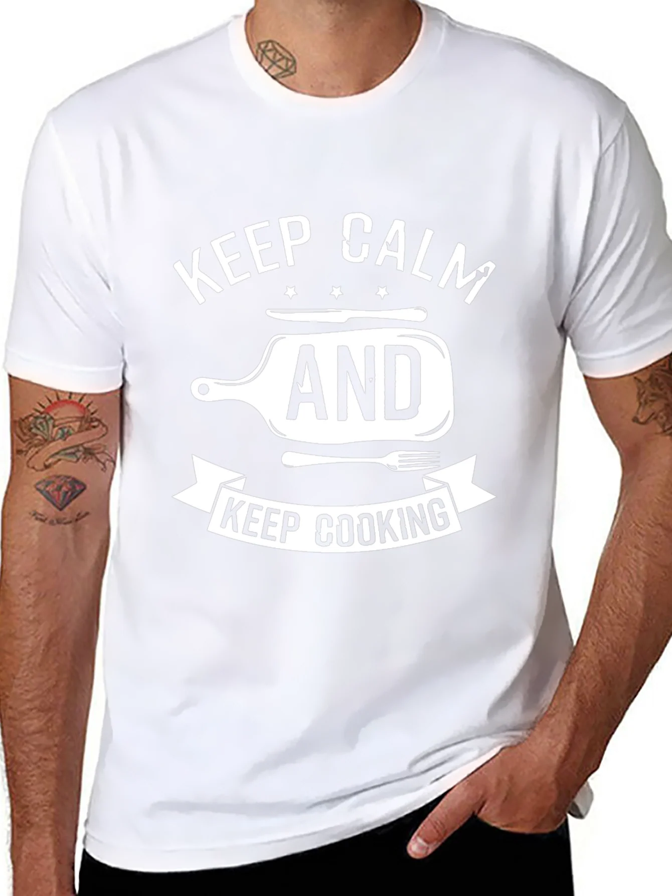 Keep Calm and Keep Cooking T-Shirt - Black