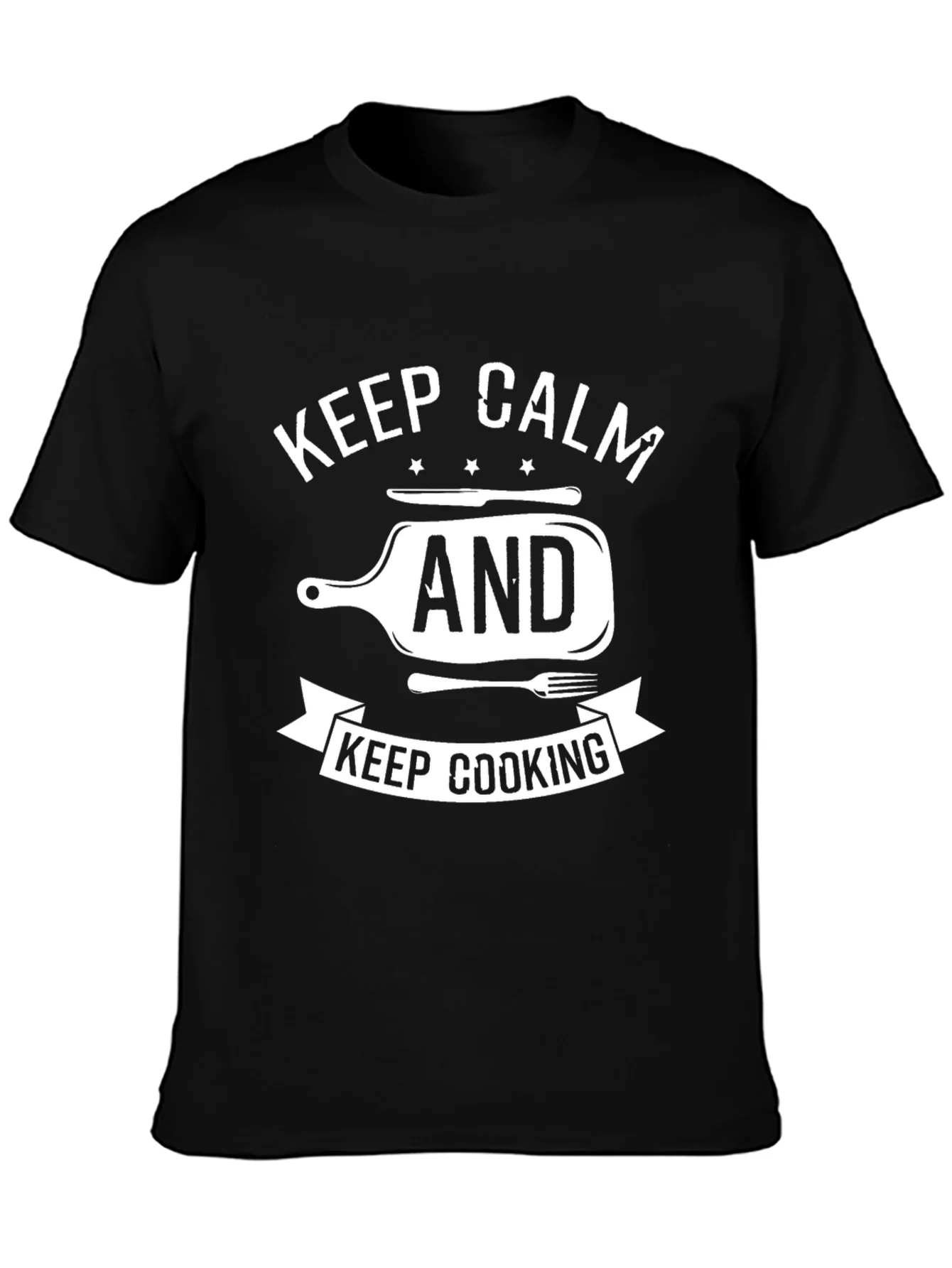 Keep Calm and Keep Cooking T-Shirt - Black