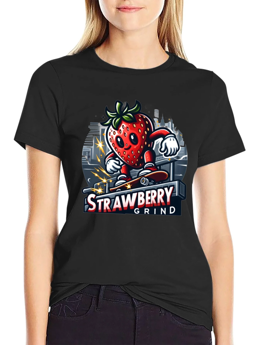 Strawberry Grind T-Shirt - Cool Graphic Tee