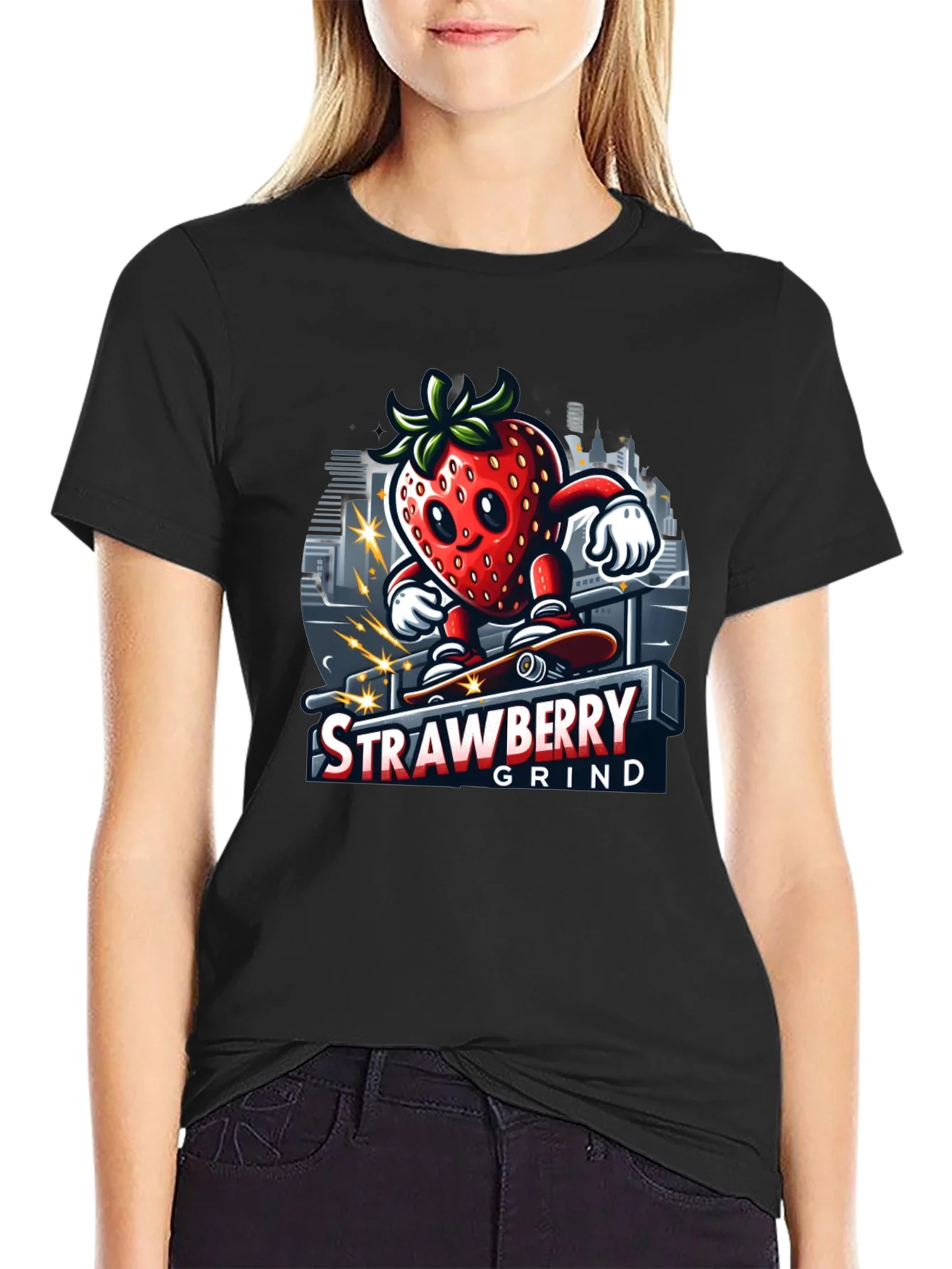 Strawberry Grind T-Shirt - Cool Graphic Tee