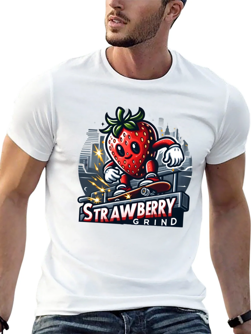 Strawberry Grind T-Shirt - Cool Graphic Tee
