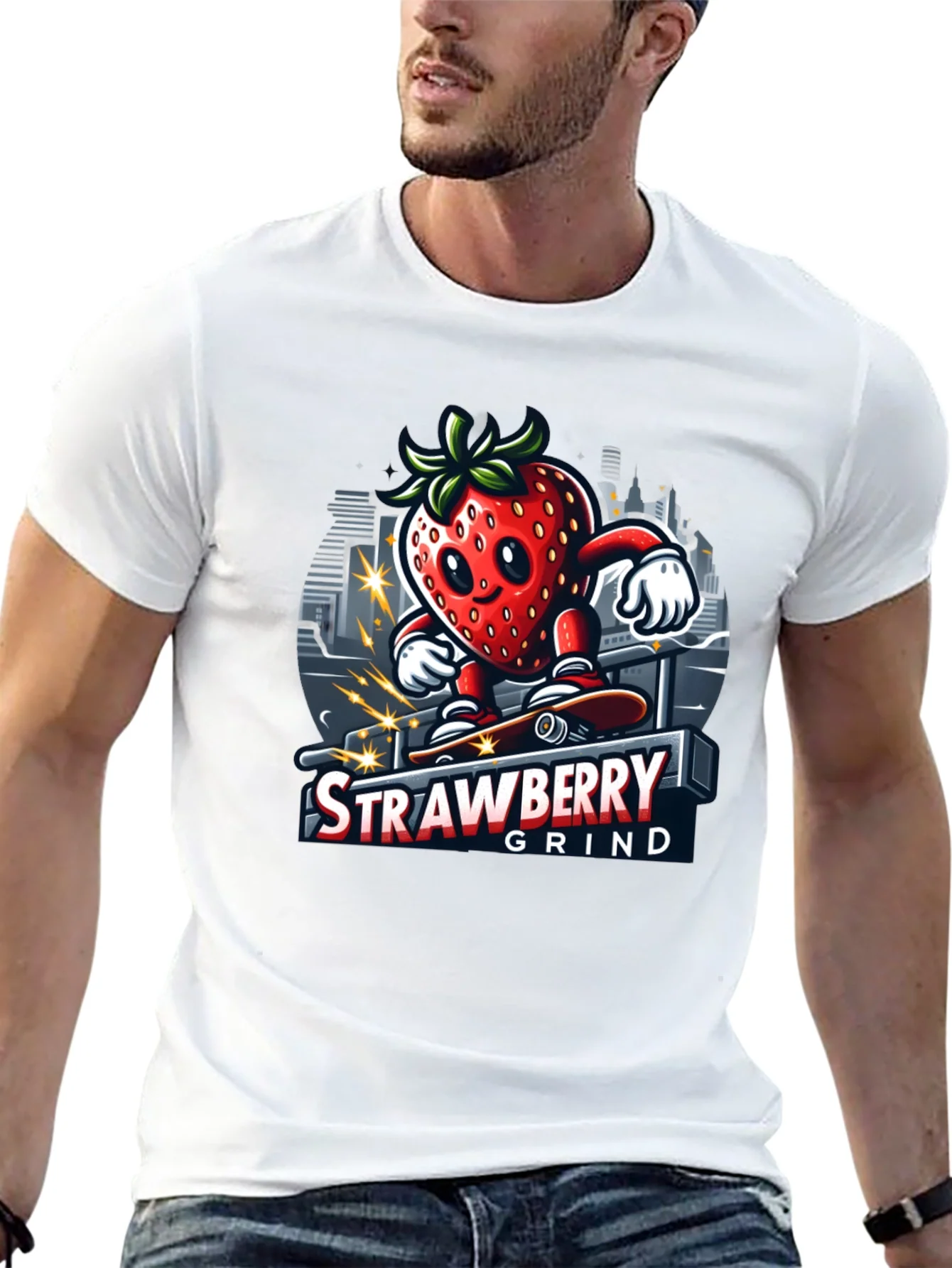 Strawberry Grind T-Shirt - Cool Graphic Tee