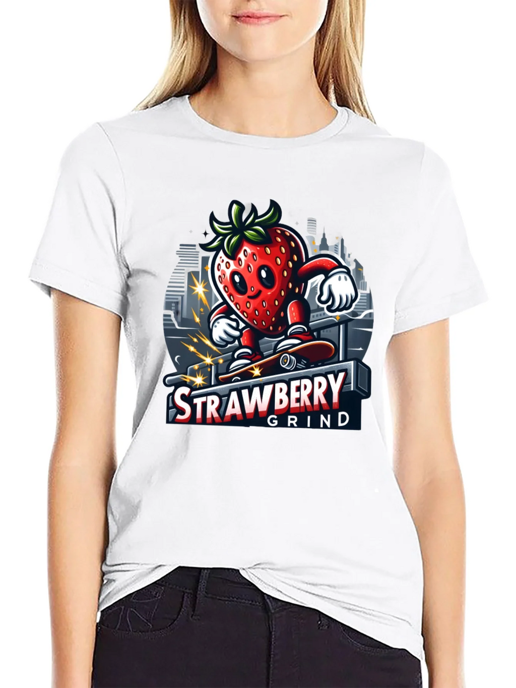 Strawberry Grind T-Shirt - Cool Graphic Tee