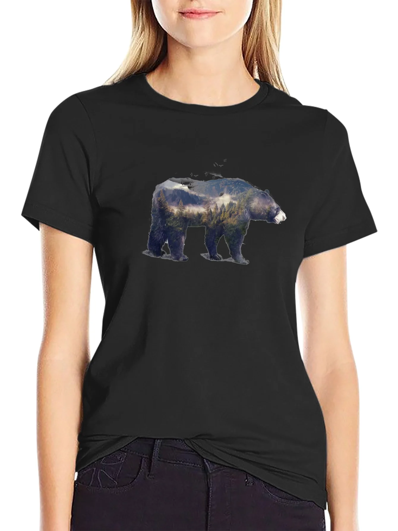 Bear Forest Graphic Tee - Nature Inspired Design