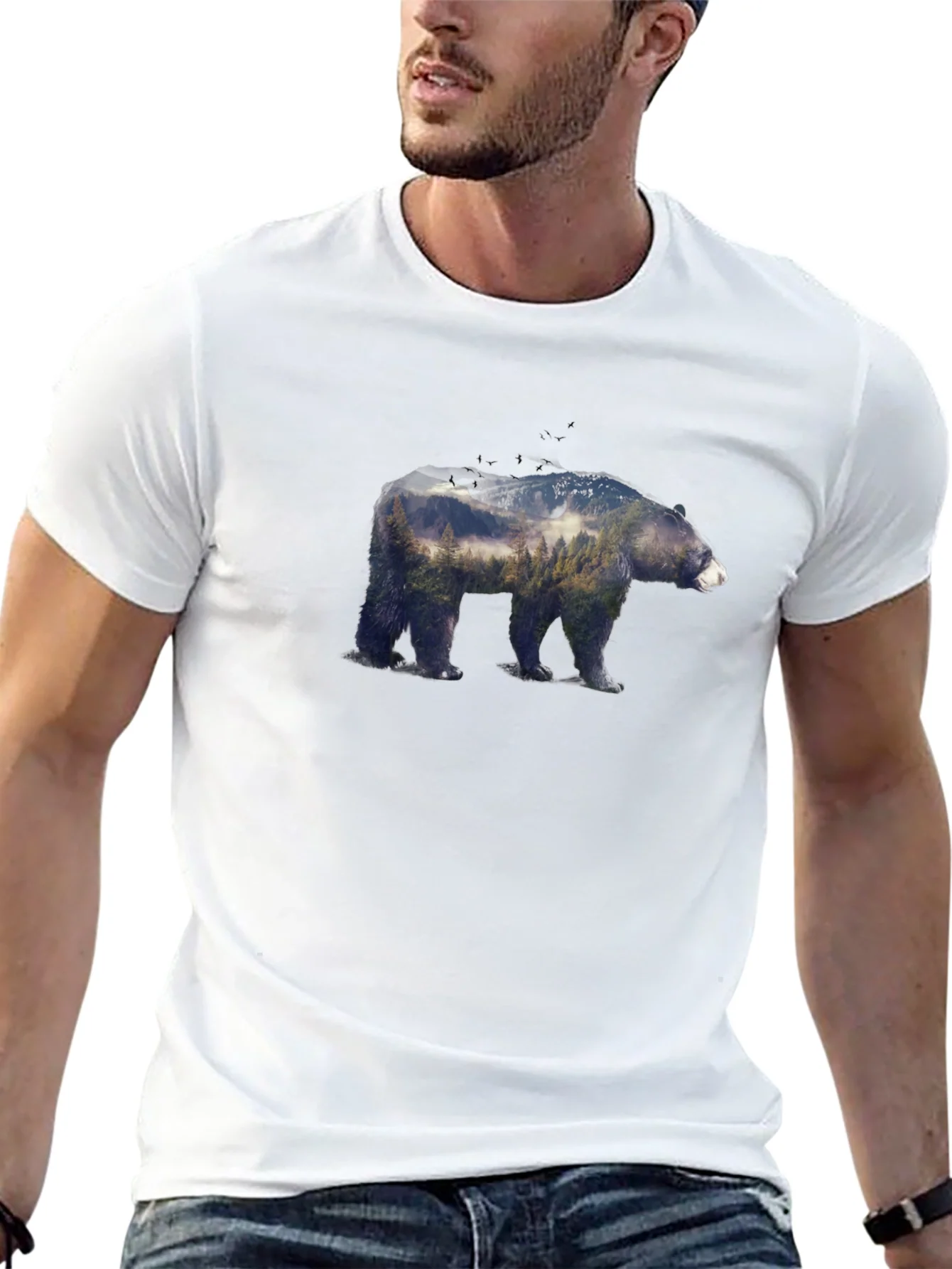 Bear Forest Graphic Tee - Nature Inspired Design