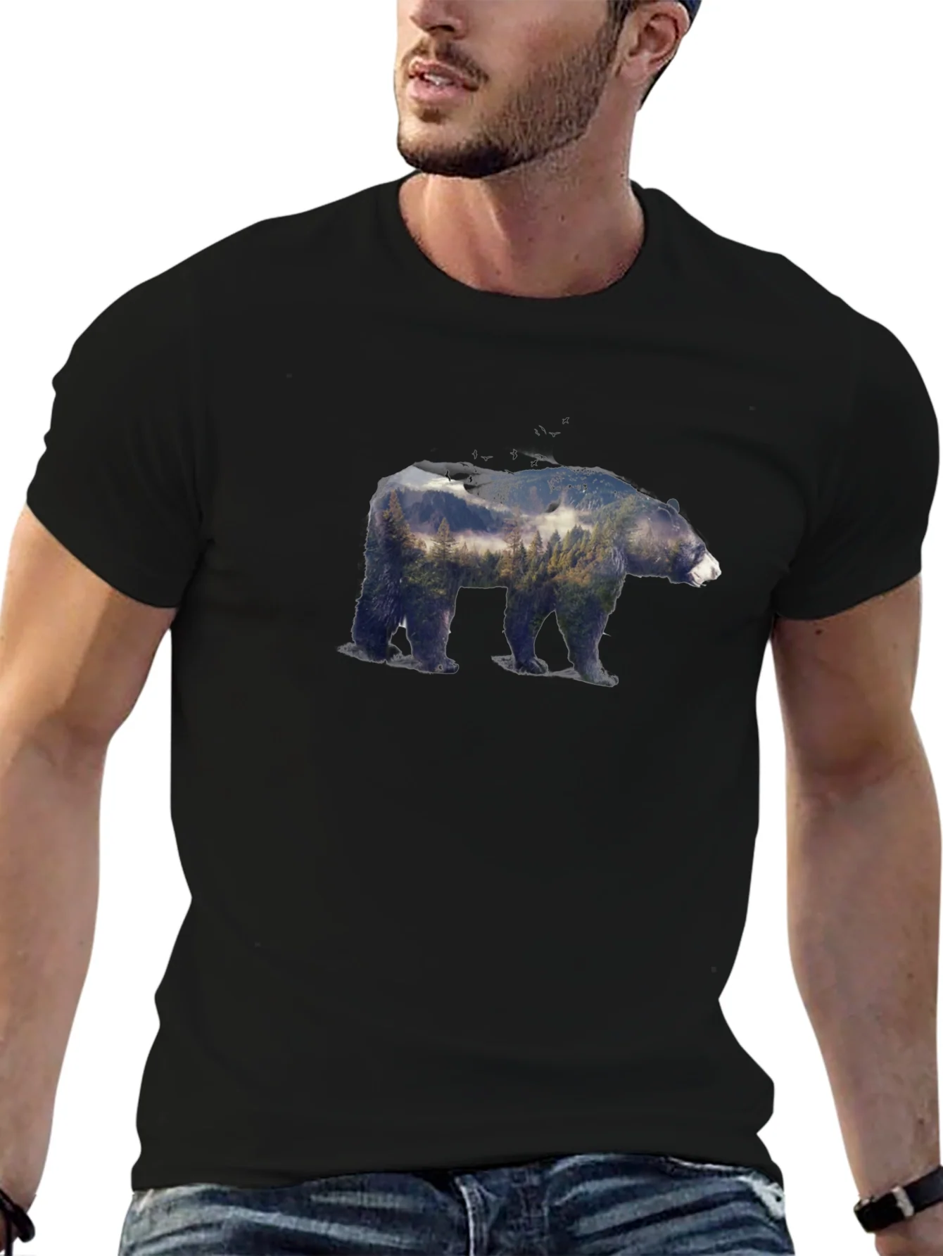 Bear Forest Graphic Tee - Nature Inspired Design