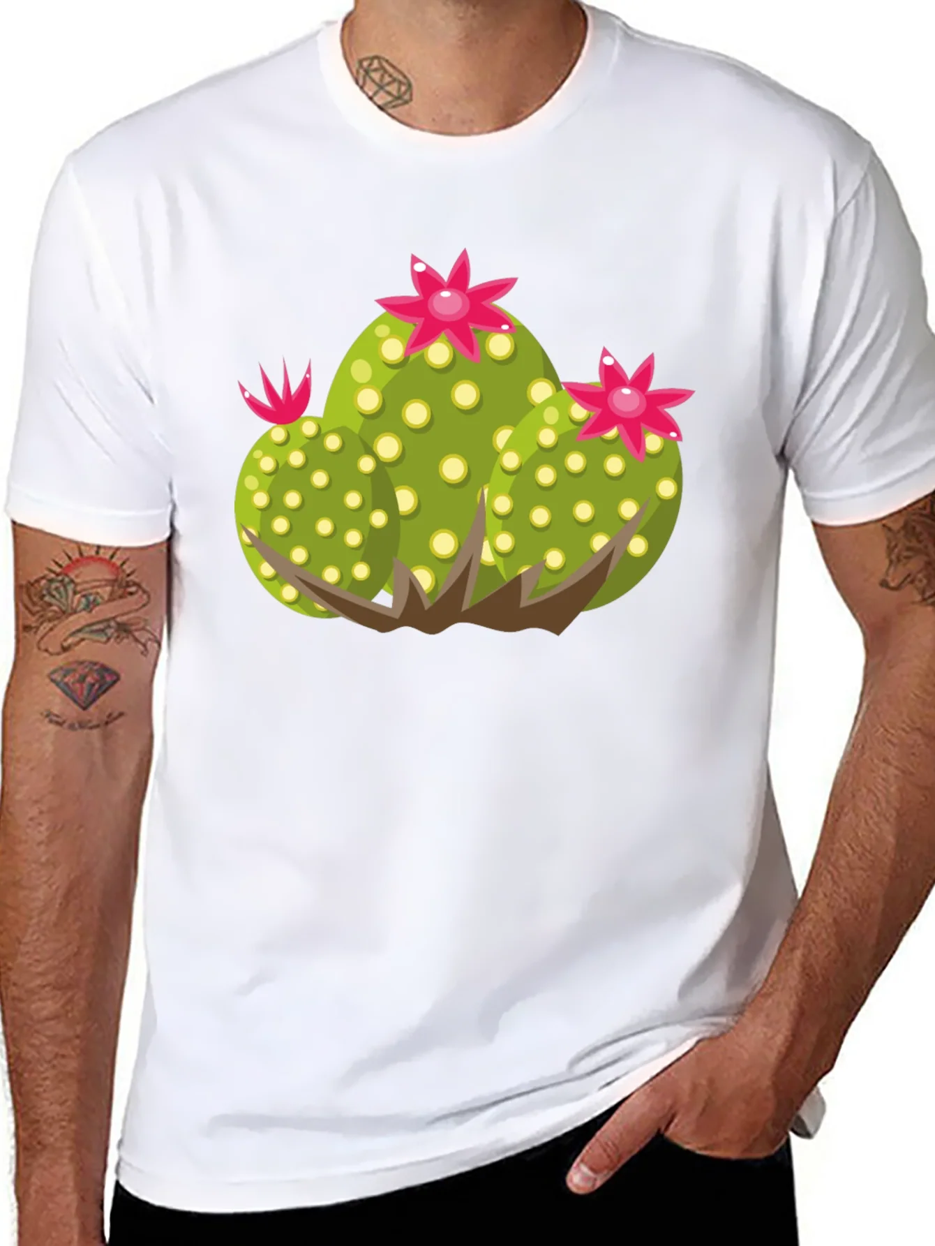 Cactus Graphic Black T-Shirt - Nature Inspired Apparel