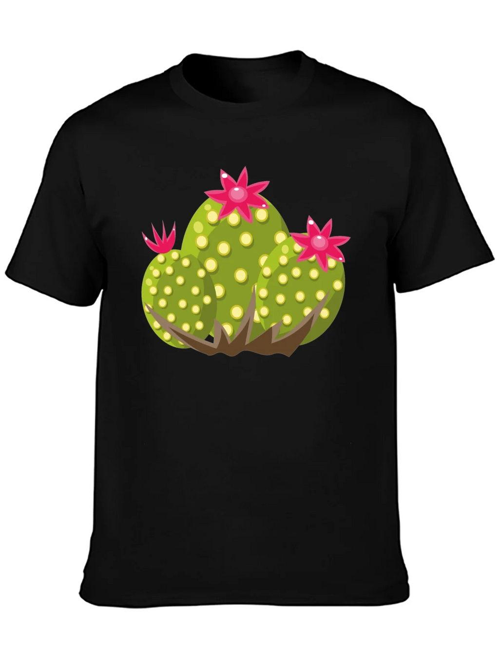 Cactus Graphic Black T-Shirt - Nature Inspired Apparel